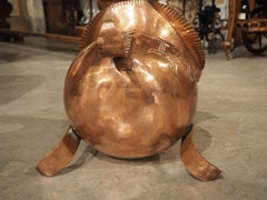 Jardiniere Cachepot en cuivre français du début des années 1900 avec bord festonné