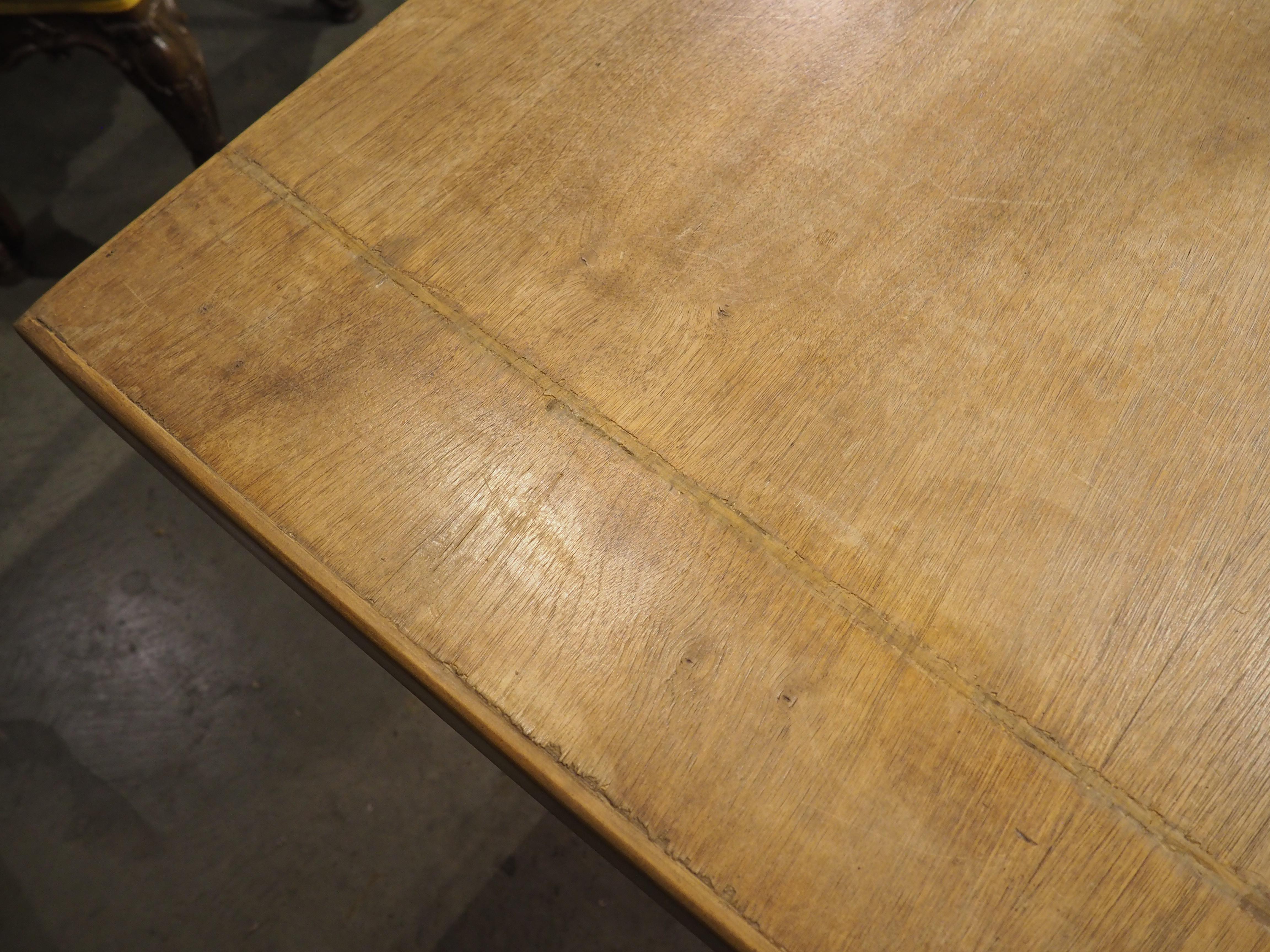Early 1900’s French Dining Table with Shaped Trestle Supports and Cartouche Carv For Sale 4