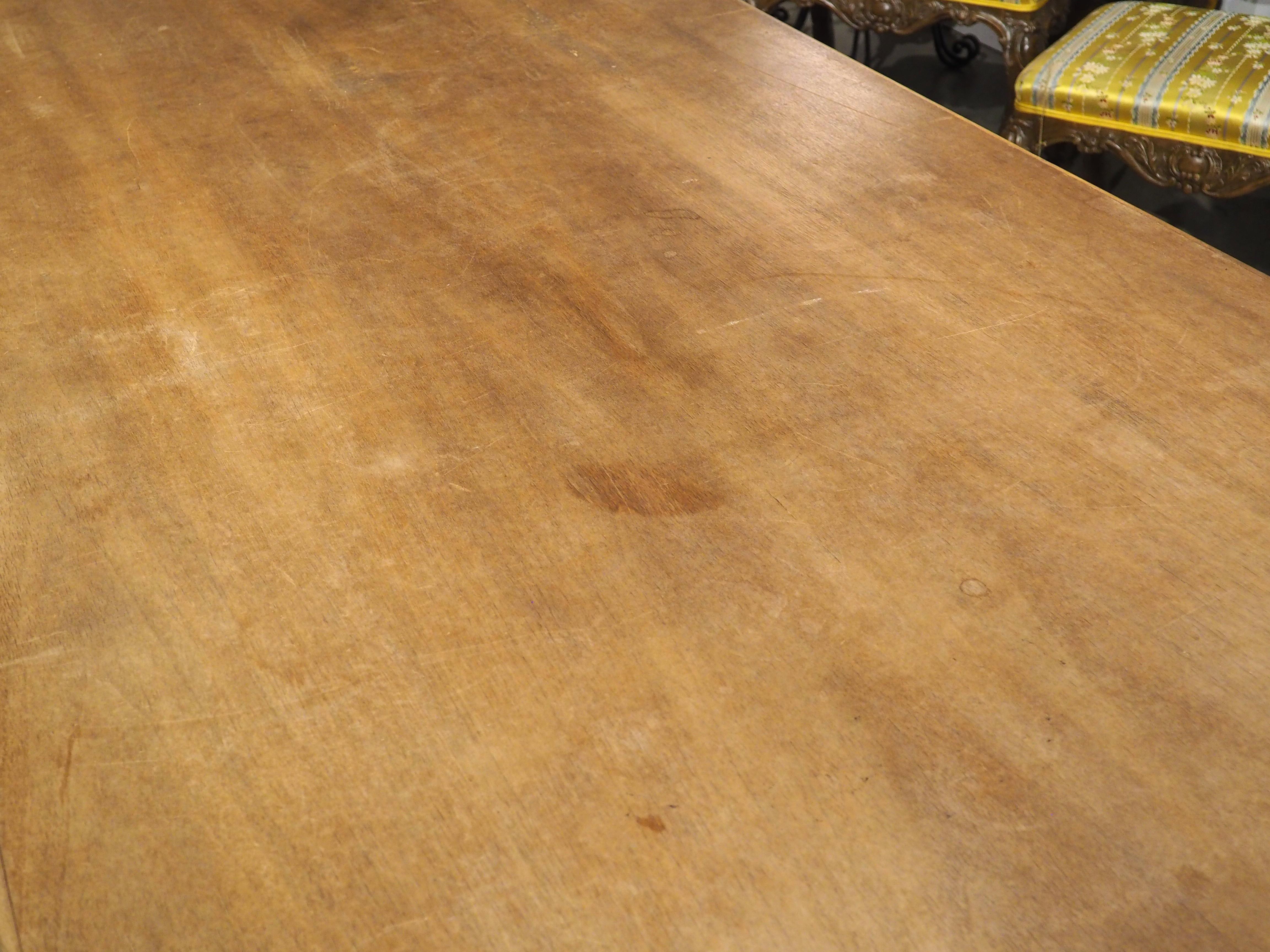 Early 1900’s French Dining Table with Shaped Trestle Supports and Cartouche Carv For Sale 1
