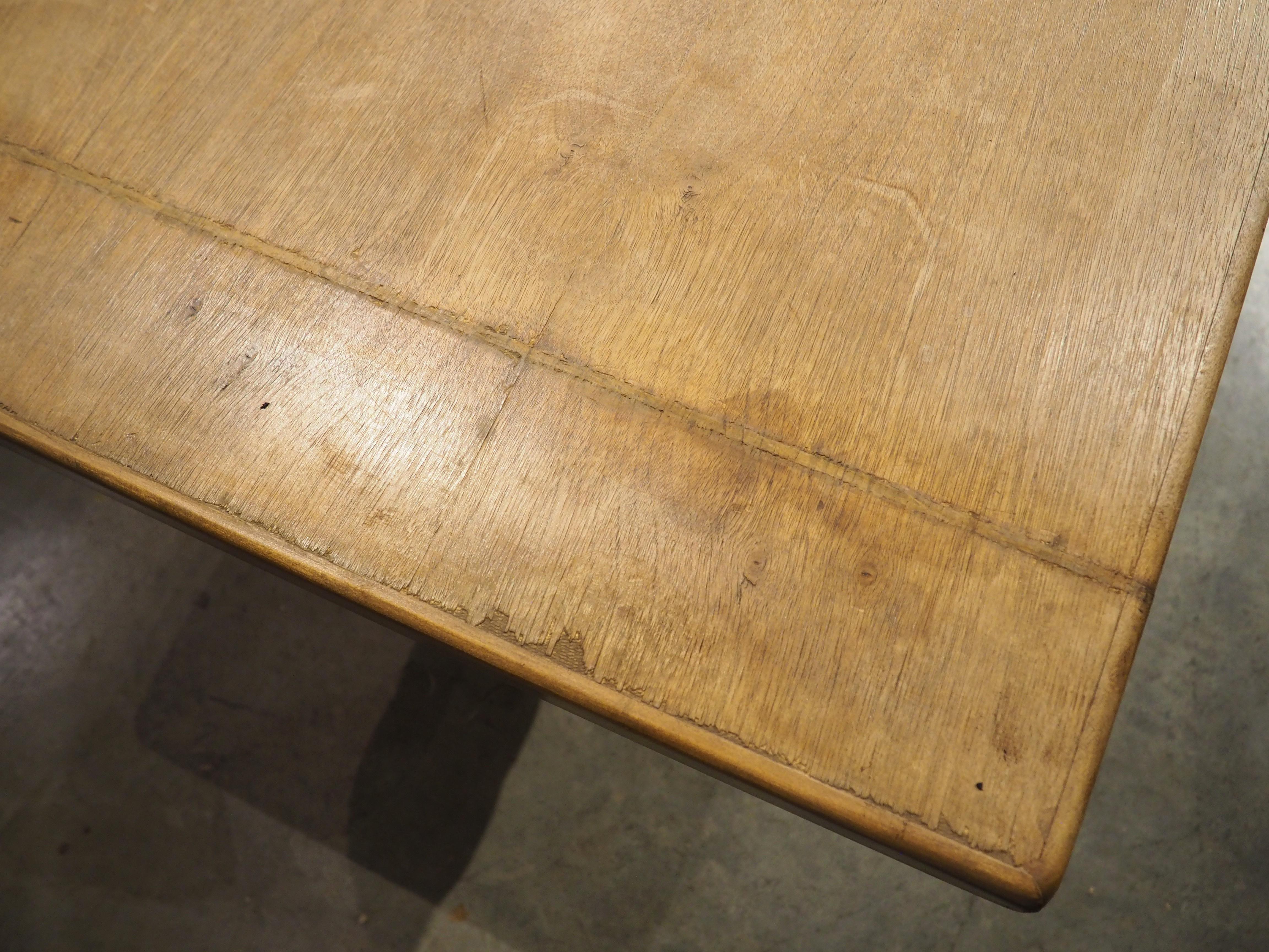 Early 1900’s French Dining Table with Shaped Trestle Supports and Cartouche Carv For Sale 3