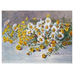 Early 1900
s French Impressionist Signed Flower Watercolour by Marie Carreau Early 1900
s French Impressionist Signed Flower Watercolour by Marie Carreau