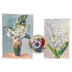 Early 1900
s French Impressionist Signed Flower Watercolours Marie Carreau Early 1900
s French Impressionist Signed Flower Watercolours Marie Carreau