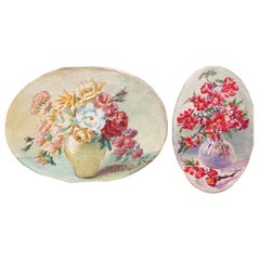 Französische impressionistische Blumen-Aquarelle der frühen 1900er Jahre, signiert Marie Carreau