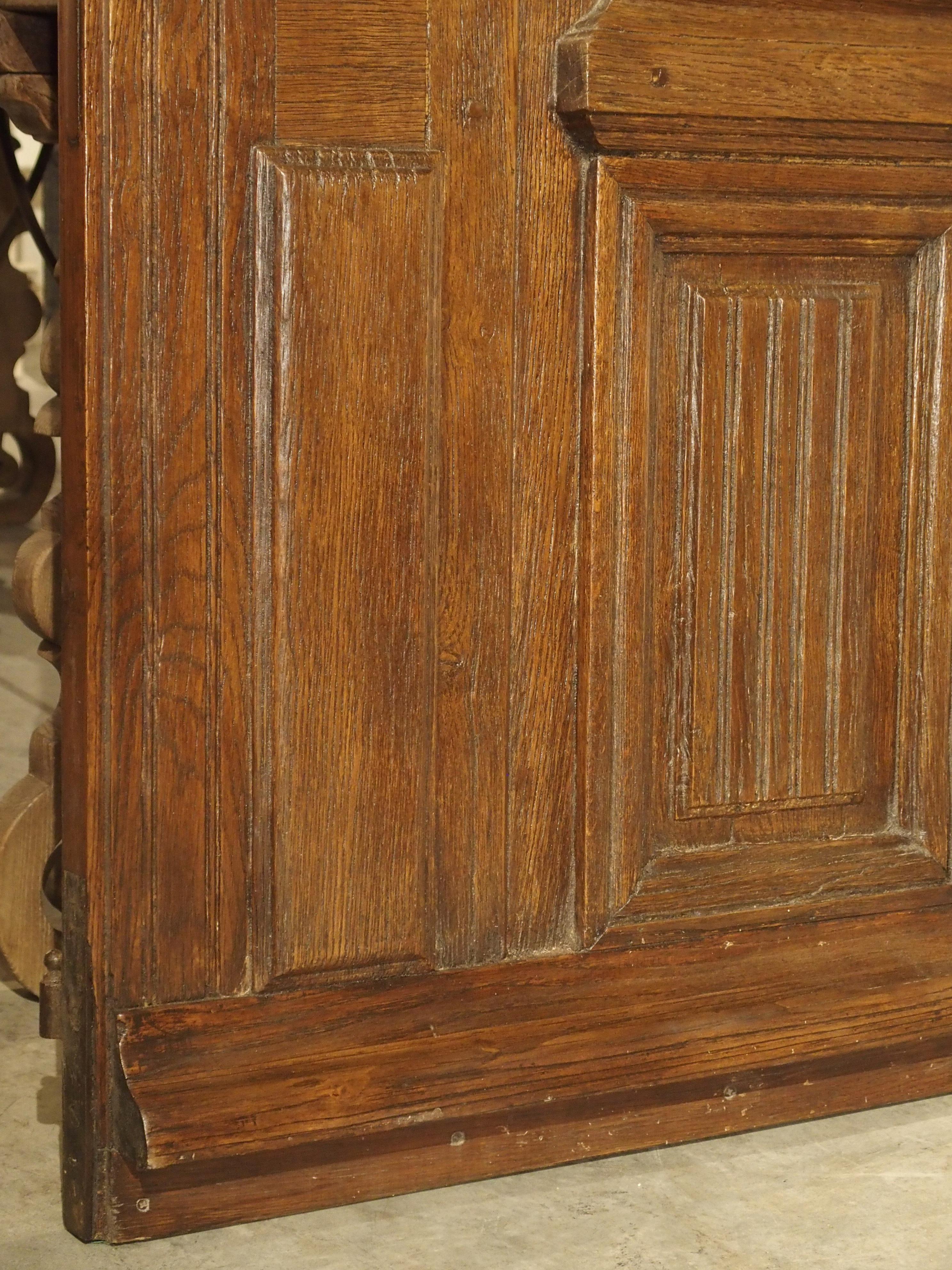 Early 1900s French Louis XIV Style Oak Entry Door 3