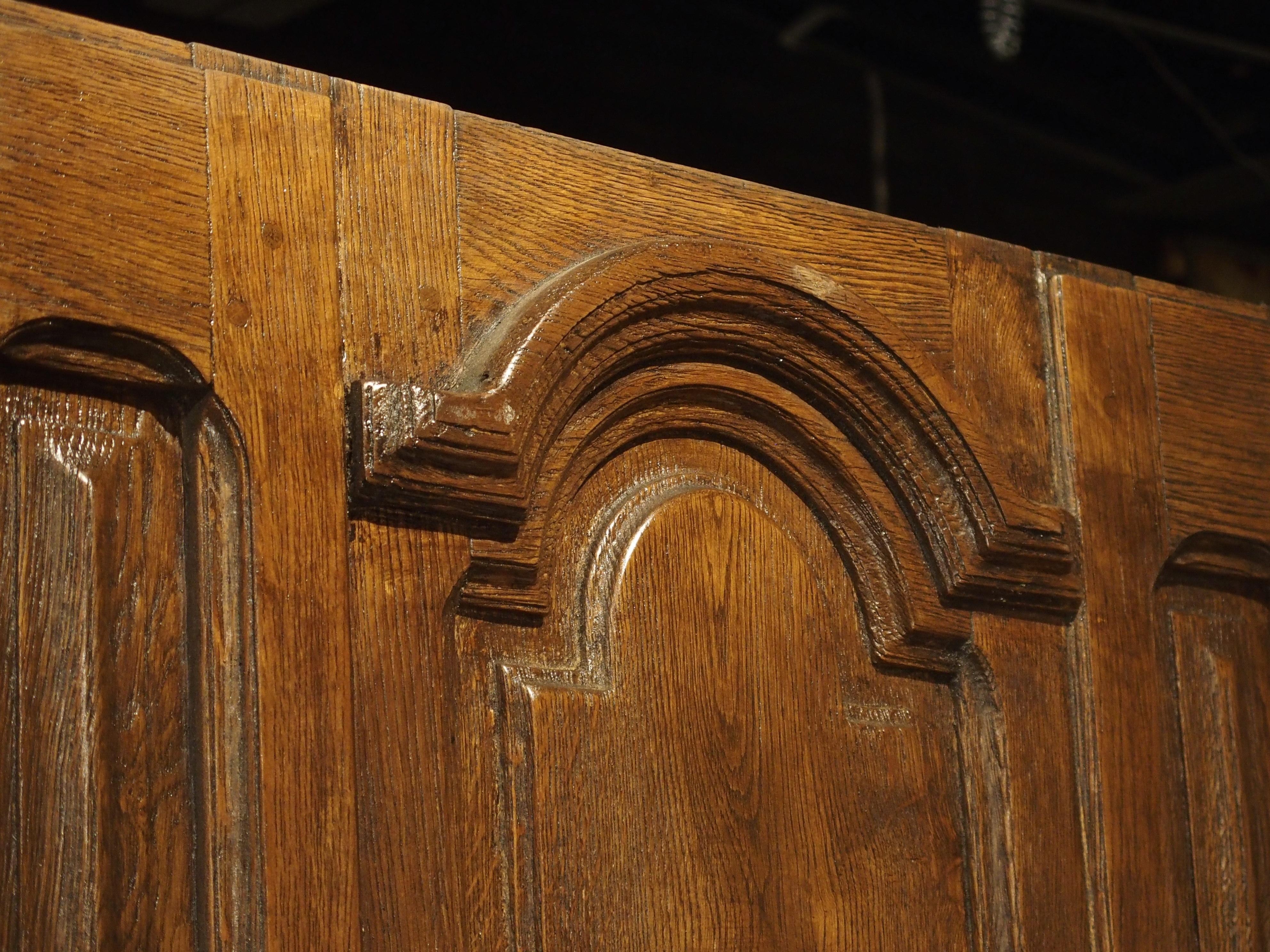 Early 1900s French Louis XIV Style Oak Entry Door 4