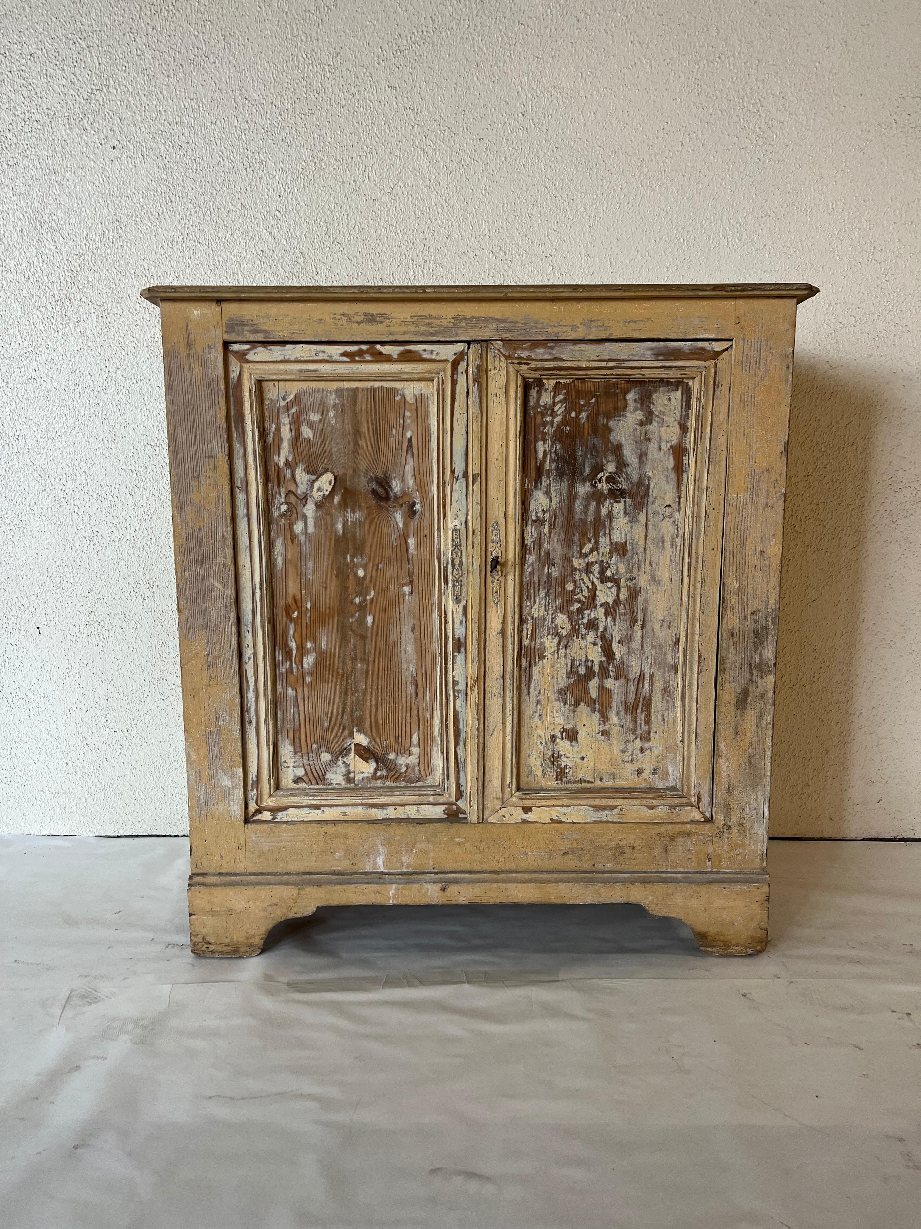 Early 1900's French Painted Cabinet In Good Condition In Houston, TX