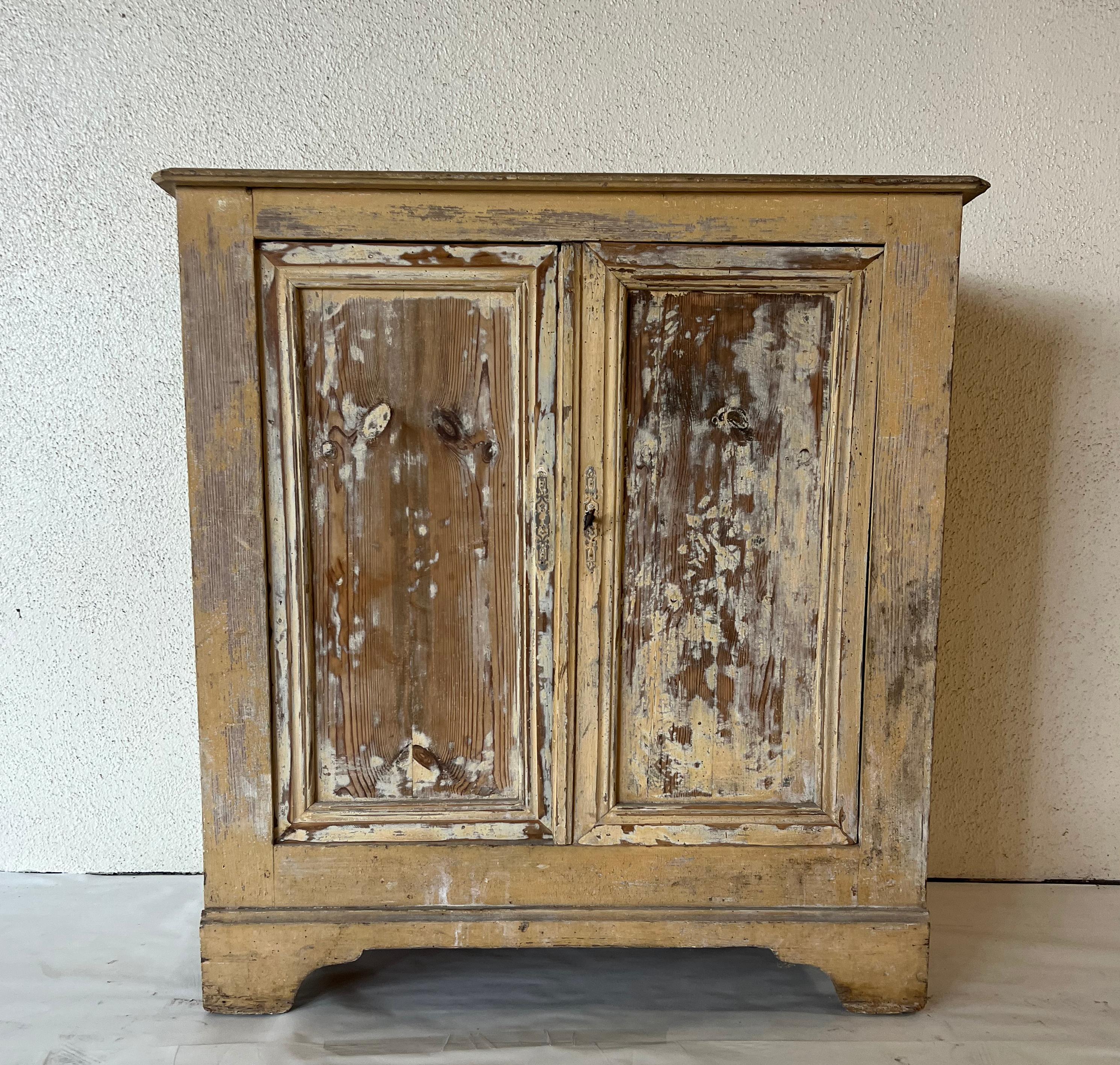 Wood Early 1900's French Painted Cabinet