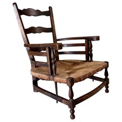 Early 1900's French Provincial Rural Design Low Lounge Chair