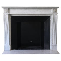 Early 1900s French Regency Carved Carrara Marble Mantel from Waldorf Astoria