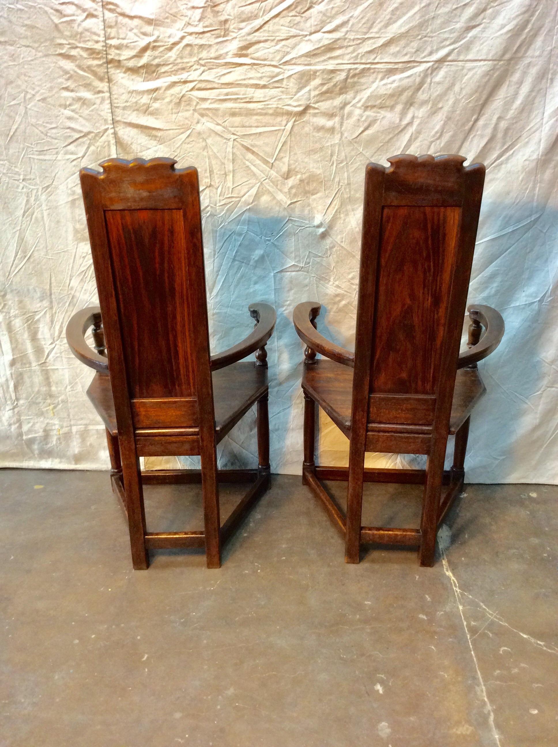 Early 1900s French Walnut Armchairs, a Pair For Sale 7