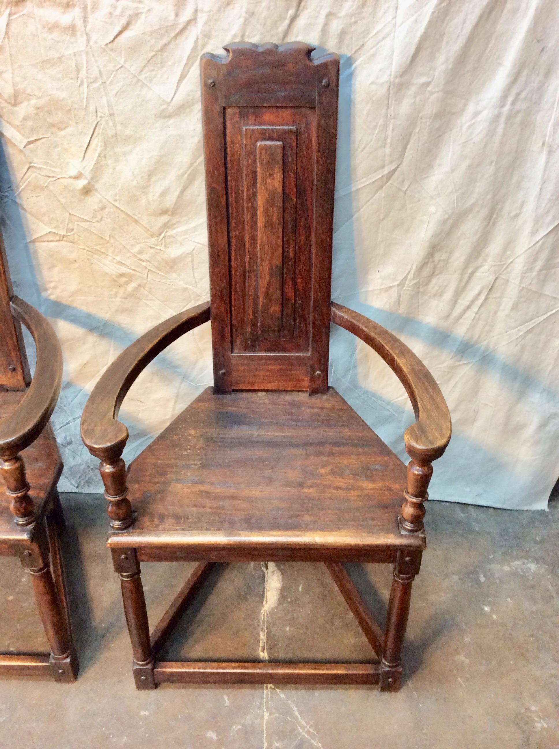 Early 1900s French Walnut Armchairs, a Pair In Good Condition For Sale In Burton, TX