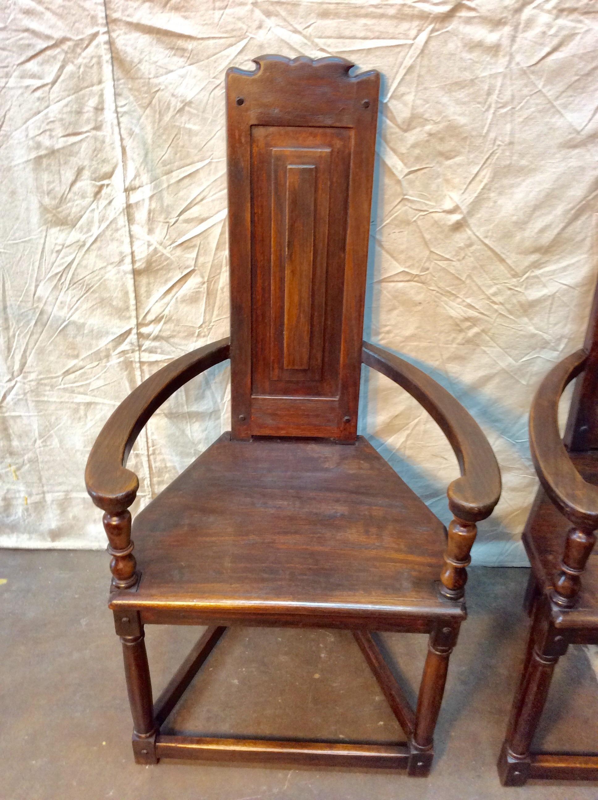 20th Century Early 1900s French Walnut Armchairs, a Pair For Sale