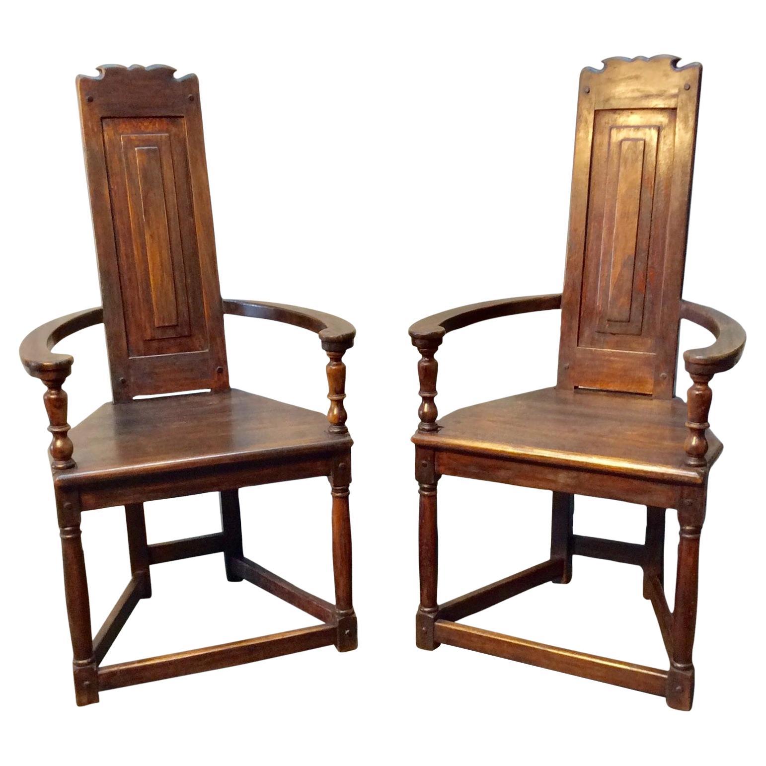 Early 1900s French Walnut Armchairs, a Pair