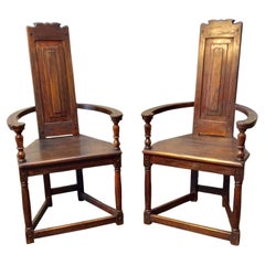 Early 1900s French Walnut Armchairs, a Pair