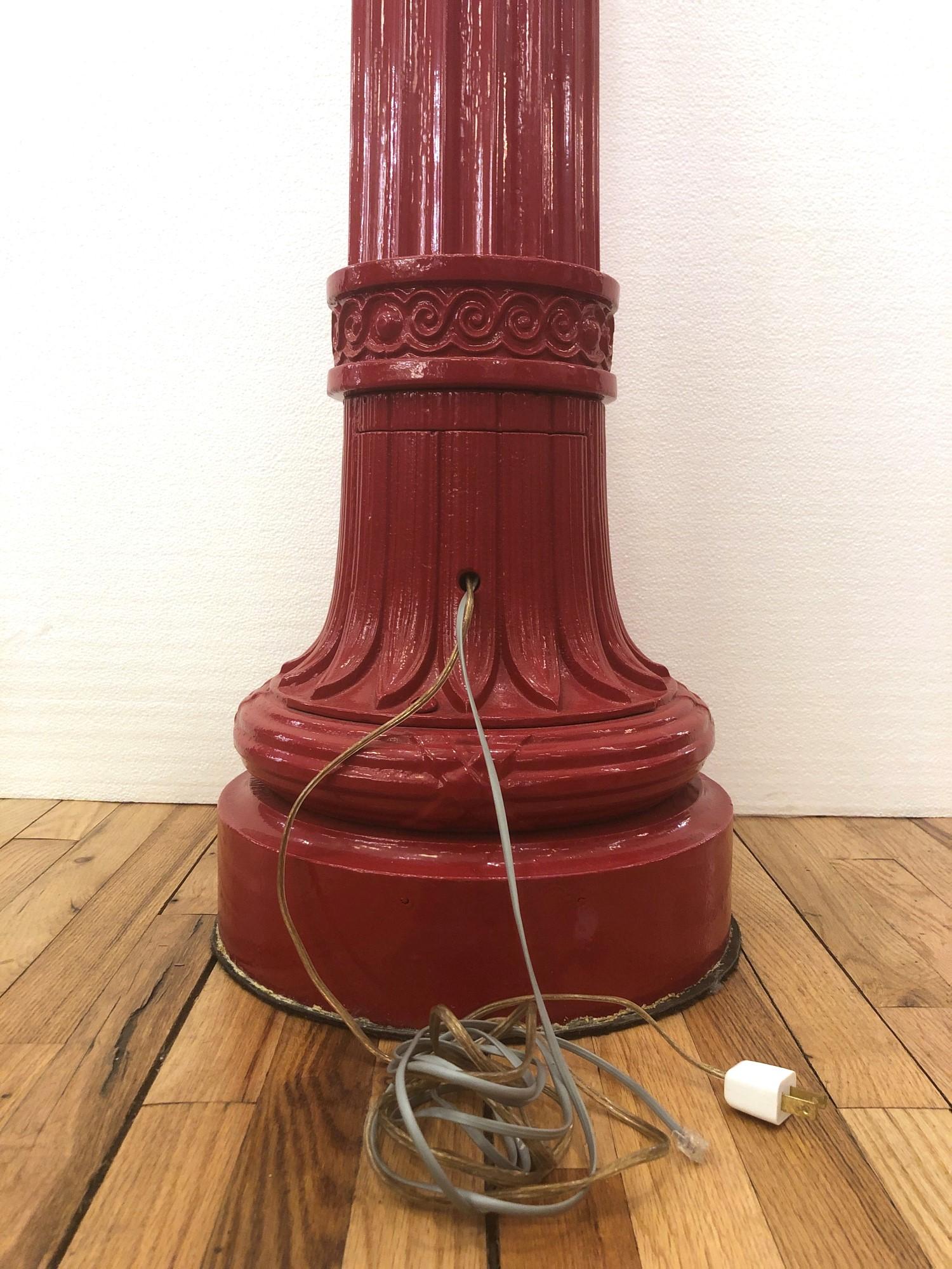 Gamewell Co. Red Fire Alarm Call Box Telephone Pedestal Restored 5