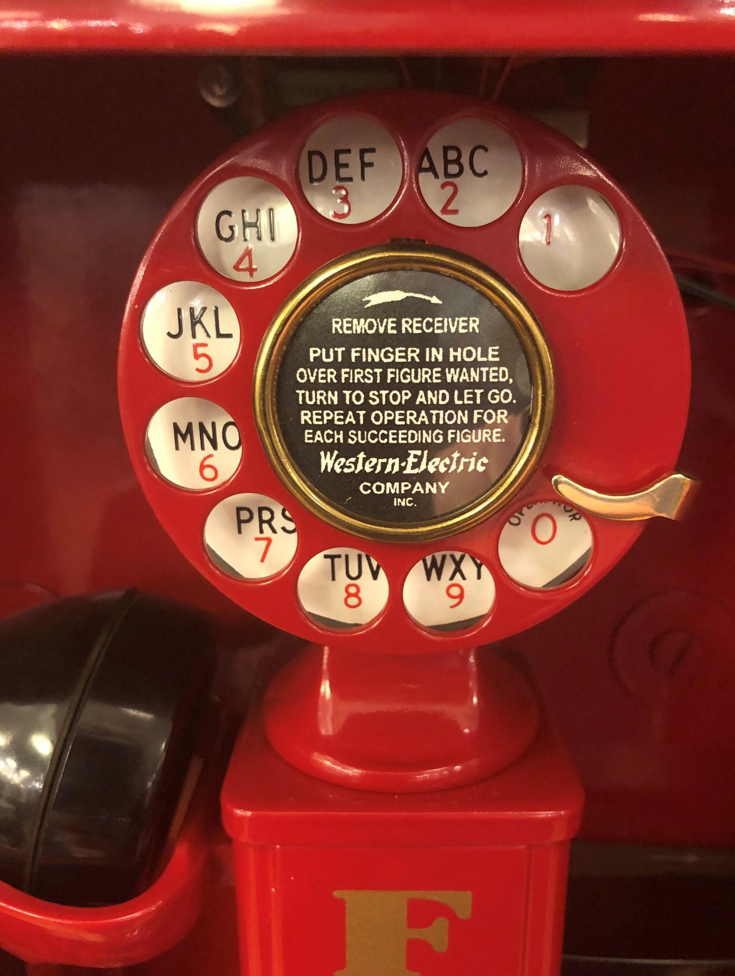 American Gamewell Co. Red Fire Alarm Call Box Telephone Pedestal Restored