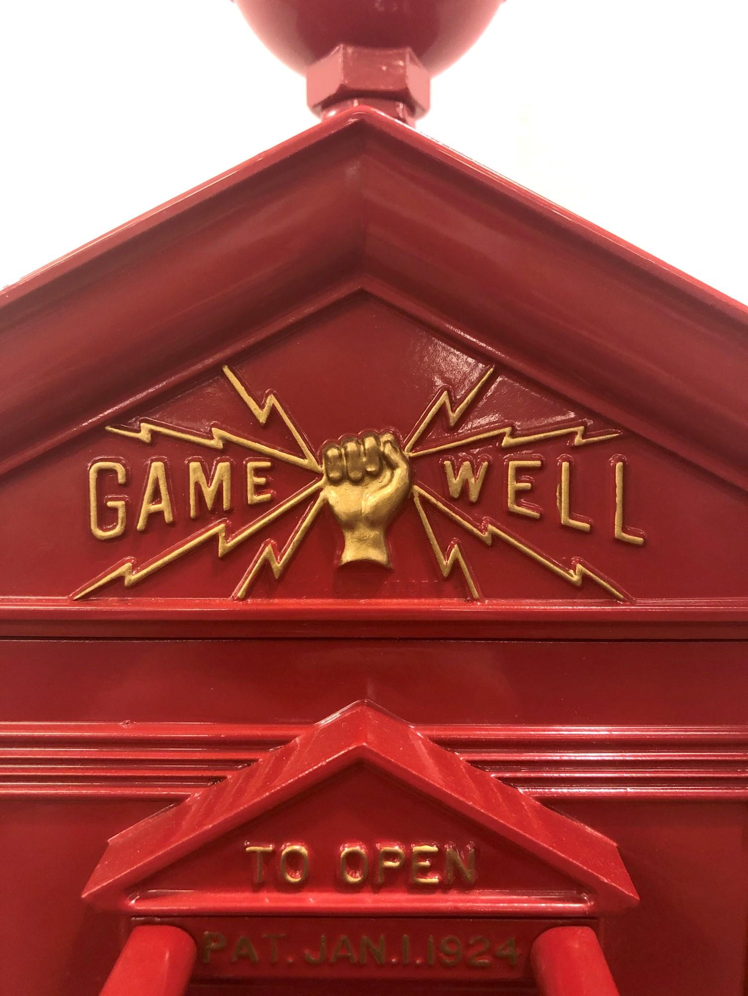 Cast Gamewell Co. Red Fire Alarm Call Box Telephone Pedestal Restored