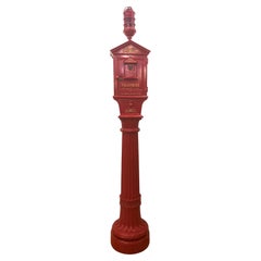 Gamewell Co. Red Fire Alarm Call Box Telephone Pedestal Restored