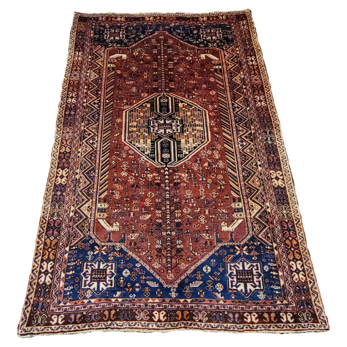 Early 1900s Geometric Safi Khani - Qashqai - Nomadic Persian Rug - PRG ...