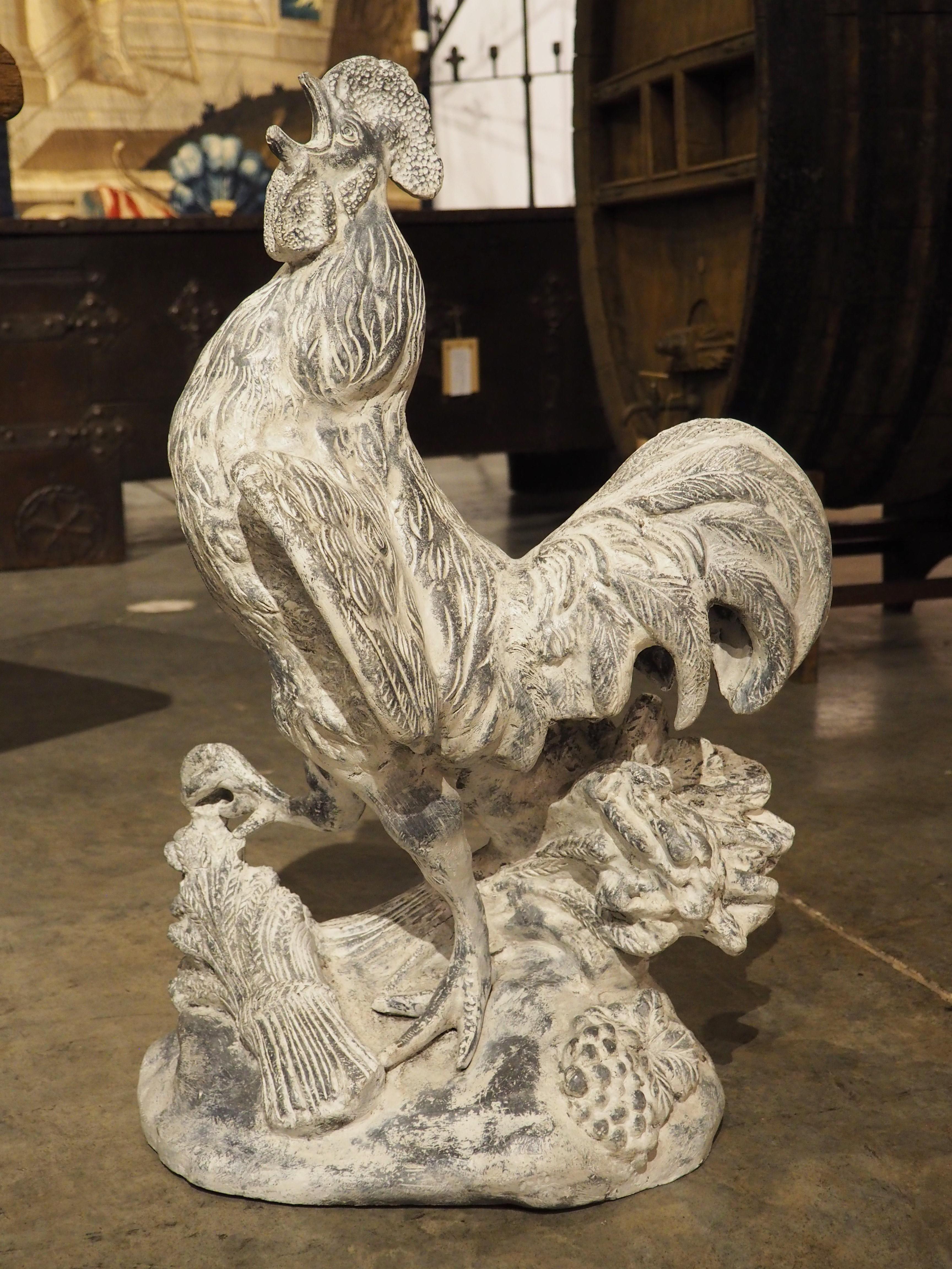 Early 1900s Heavy Lead Rooster Sculpture from France 7