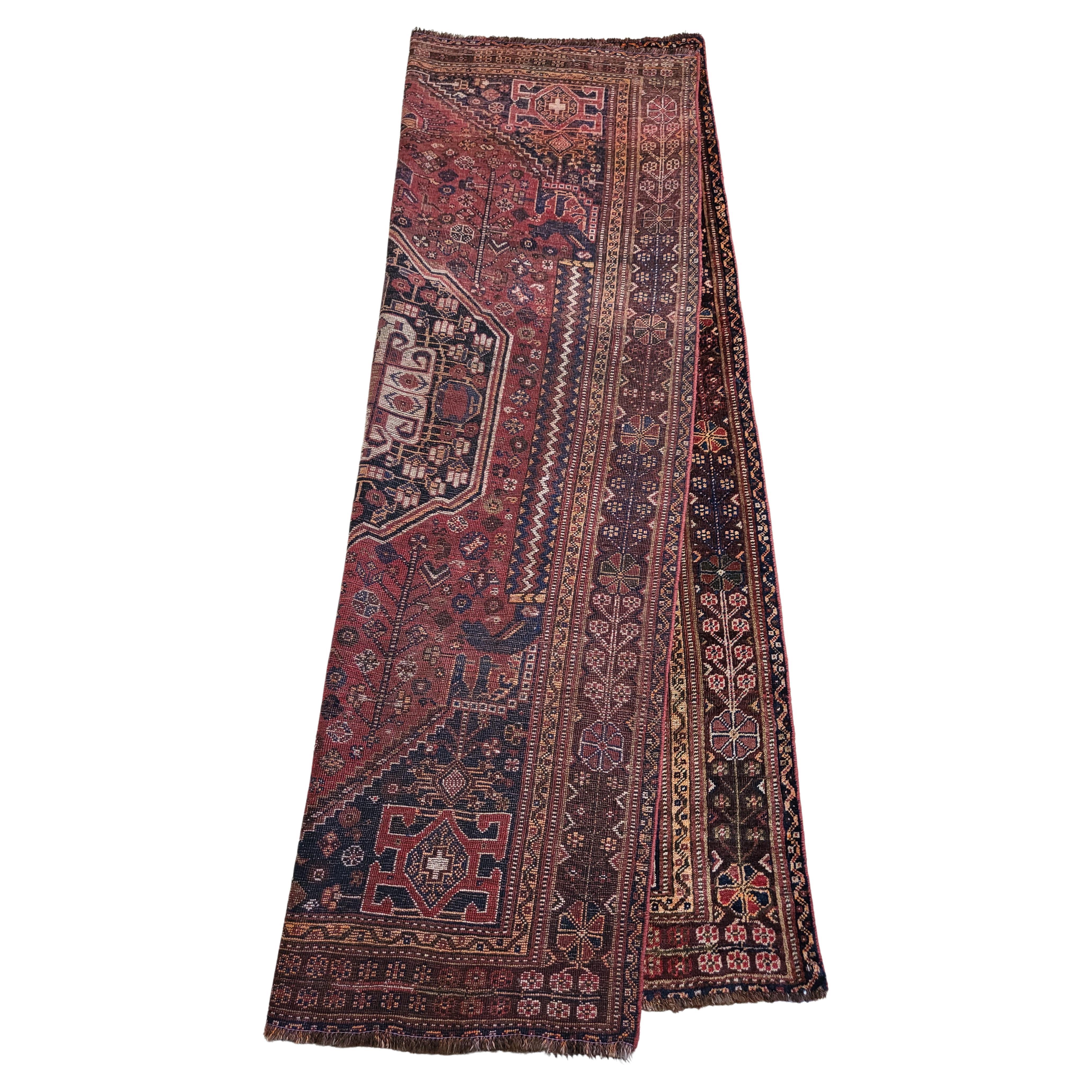 Tribal Early 1900's Heibatlu / Qashqai, Nomadic Persian Rug - PRG Exclusive  For Sale