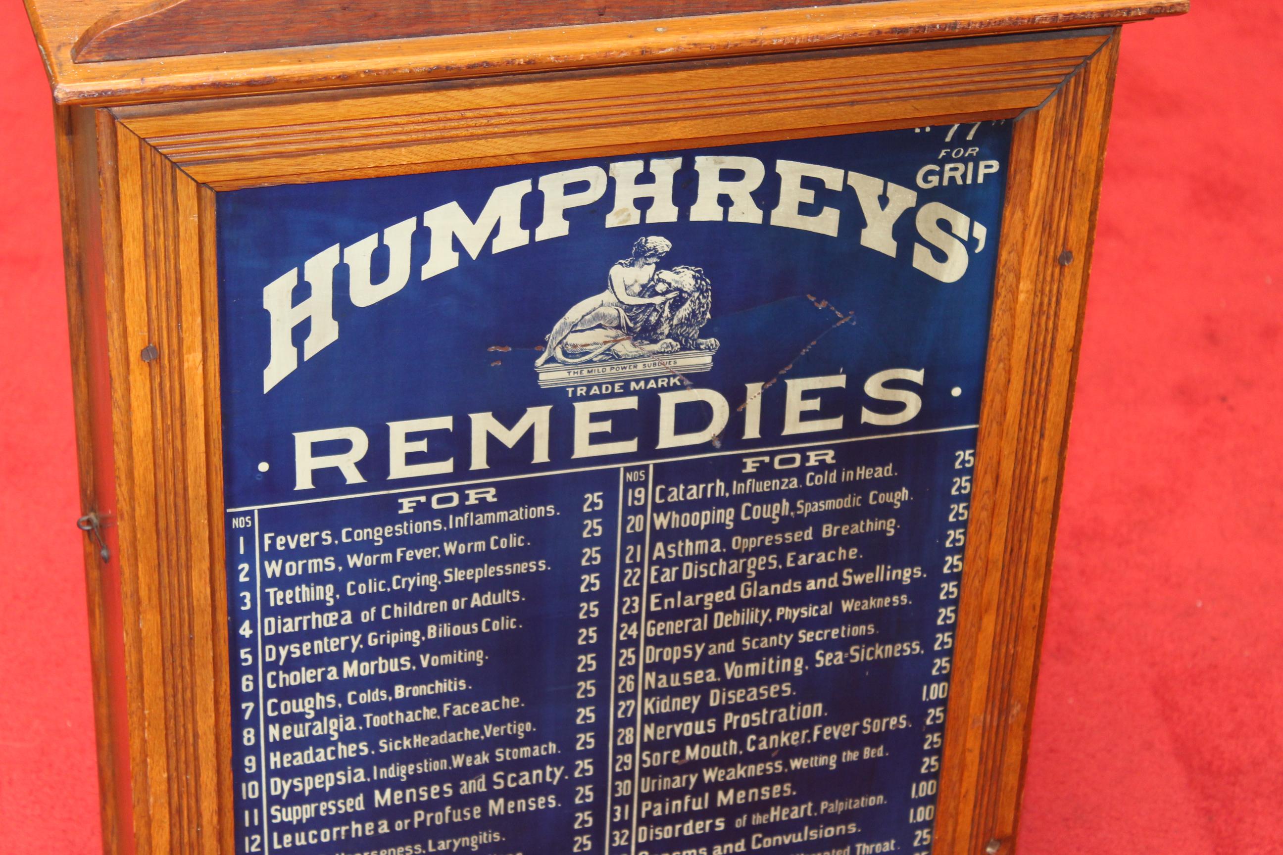 Early 1900s Humphrey's Remedies Store Display Cabinet For Sale 5