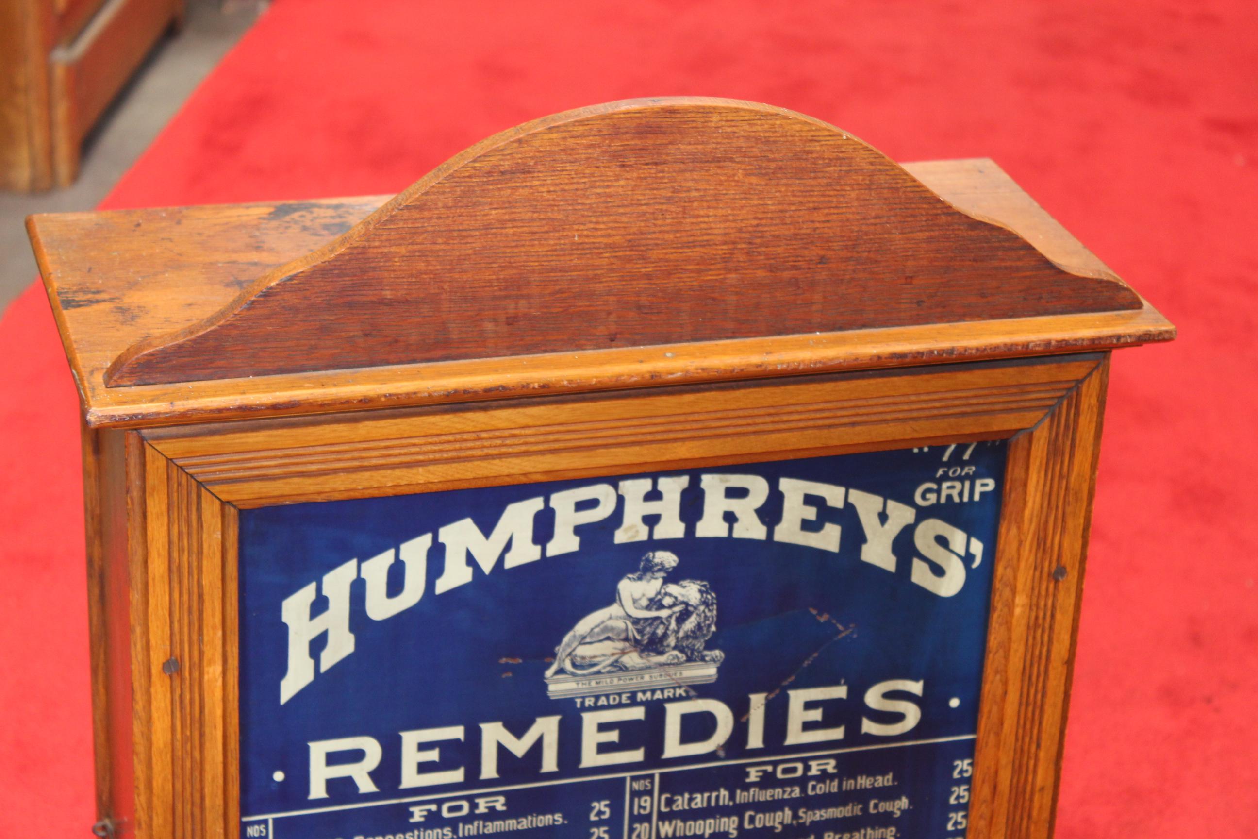 Early 1900s Humphrey's Remedies Store Display Cabinet For Sale 7