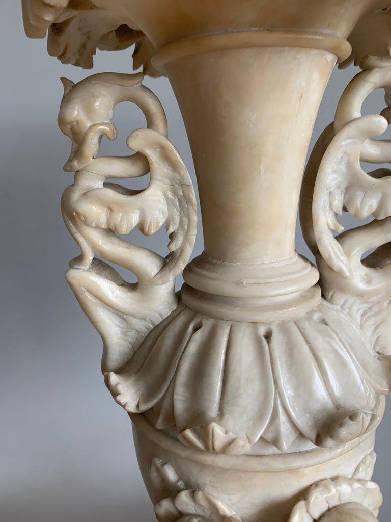 Early 1900s Impressive and Finely Hand Carved Antique Alabaster ...