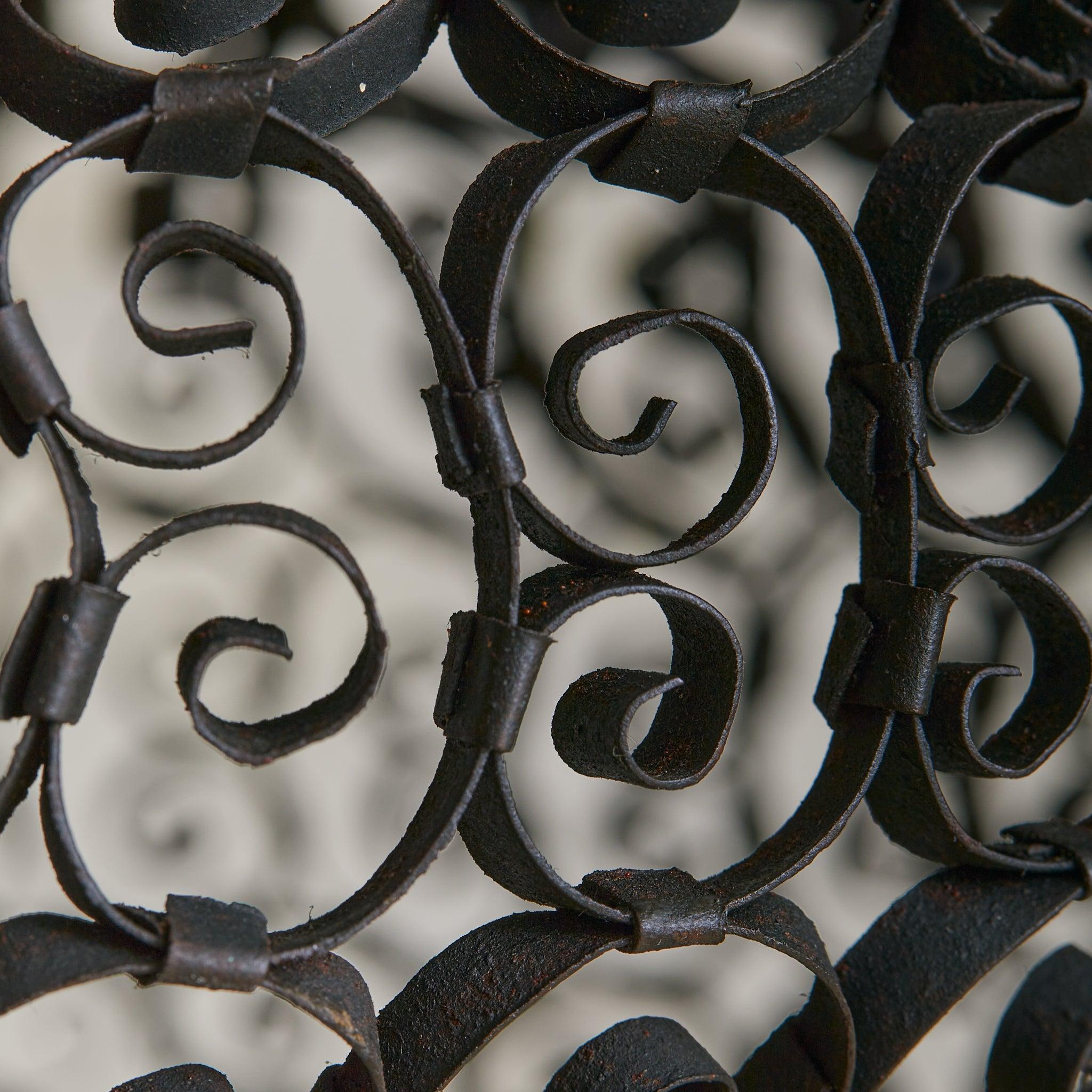 Early 1900s Italian Wrought Iron + Glass Lantern Pendant Bon état - En vente à Chicago, IL