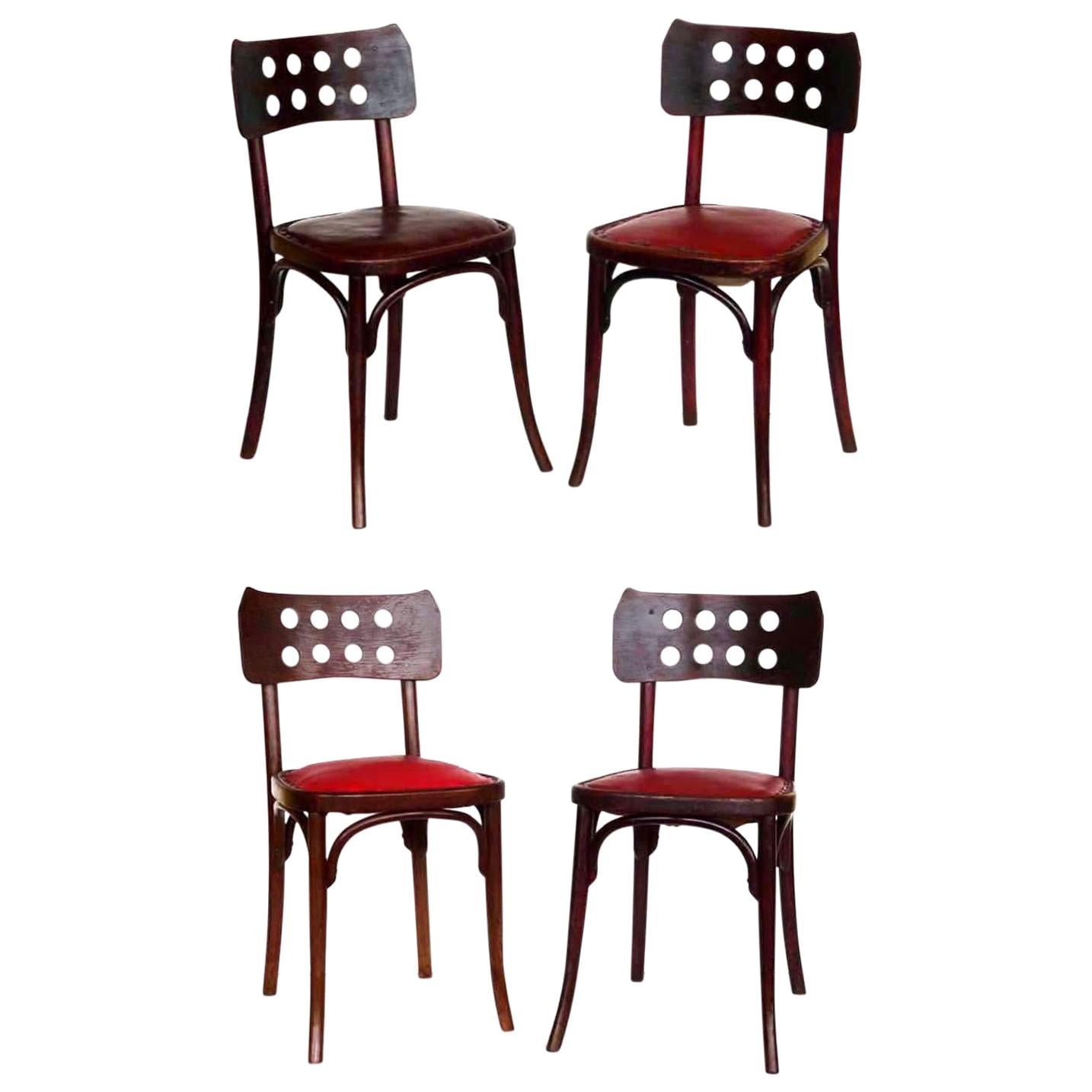 Early 1900s Jacob & Josef Kohn Secessionist Art Nouveau Chairs Set of 4