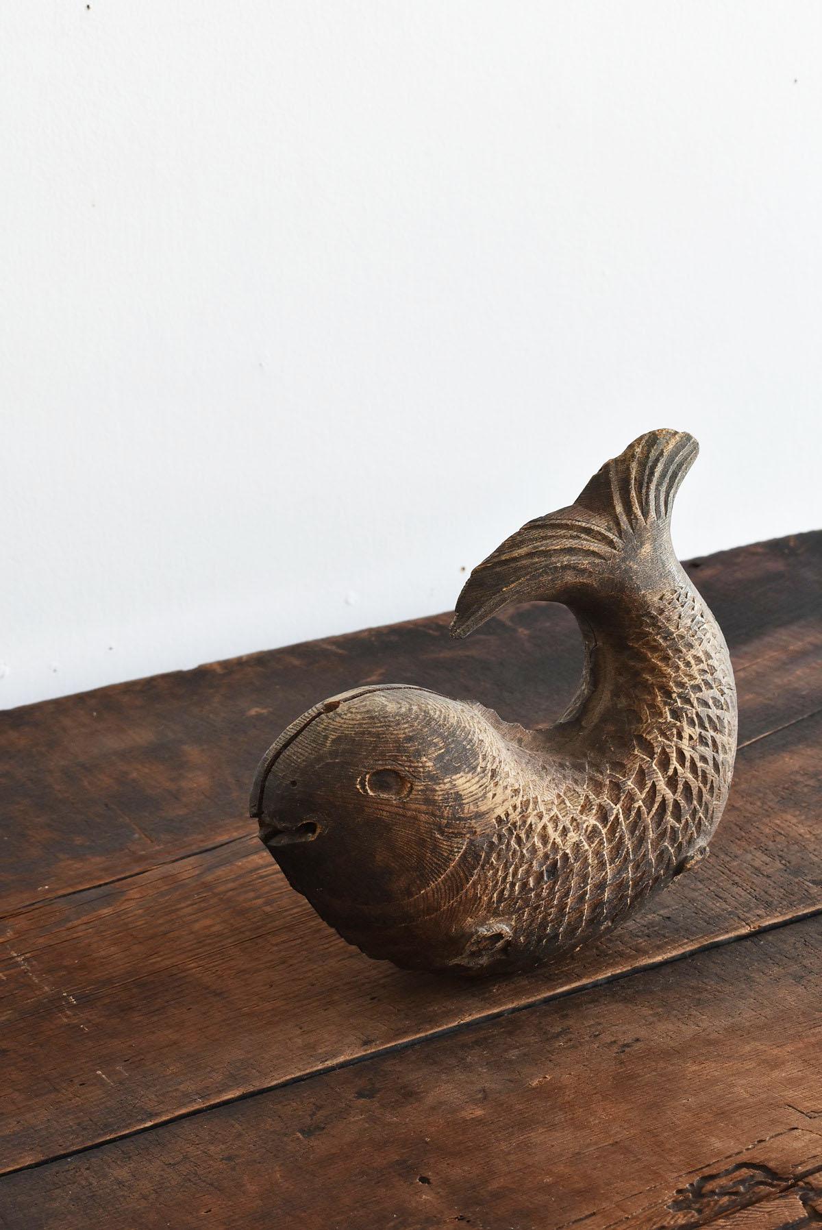 Early 1900s Japanese Old Fish-Shaped Wooden Sculpture/Figurine/Japanese Antiques 12