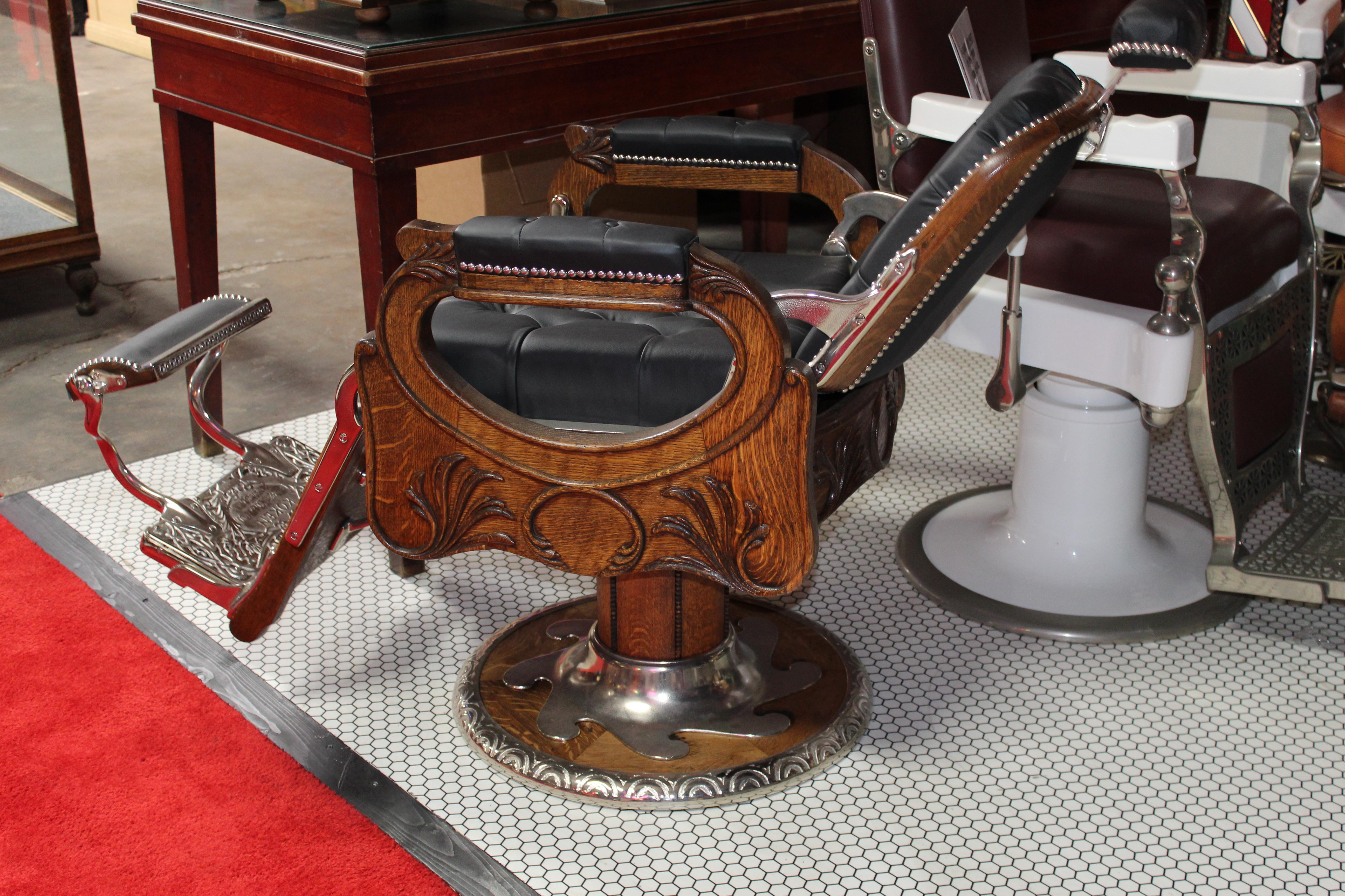 Early 1900s Koken Oak Barber Chair For Sale 5