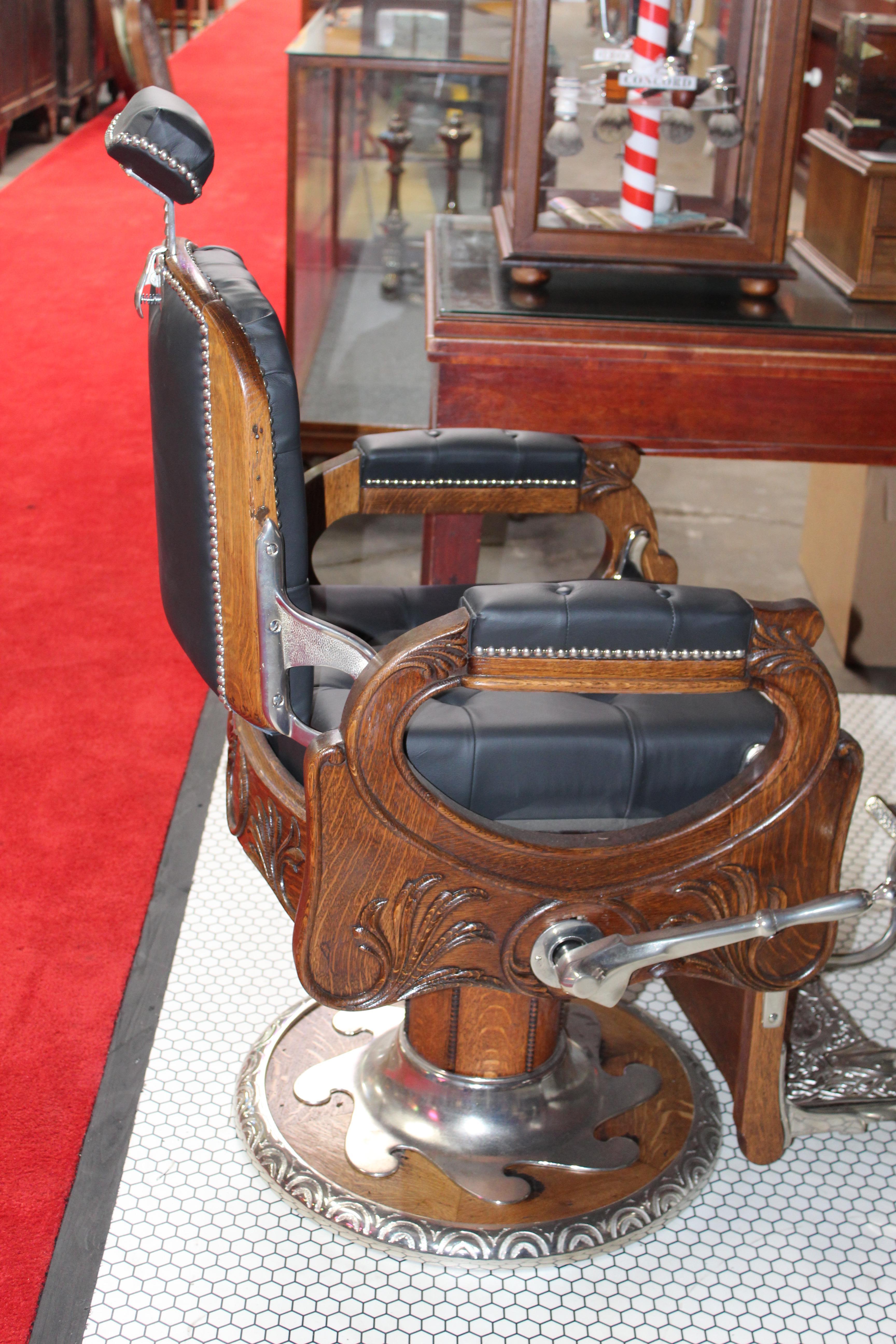 Early 1900s Koken Oak Barber Chair For Sale 8