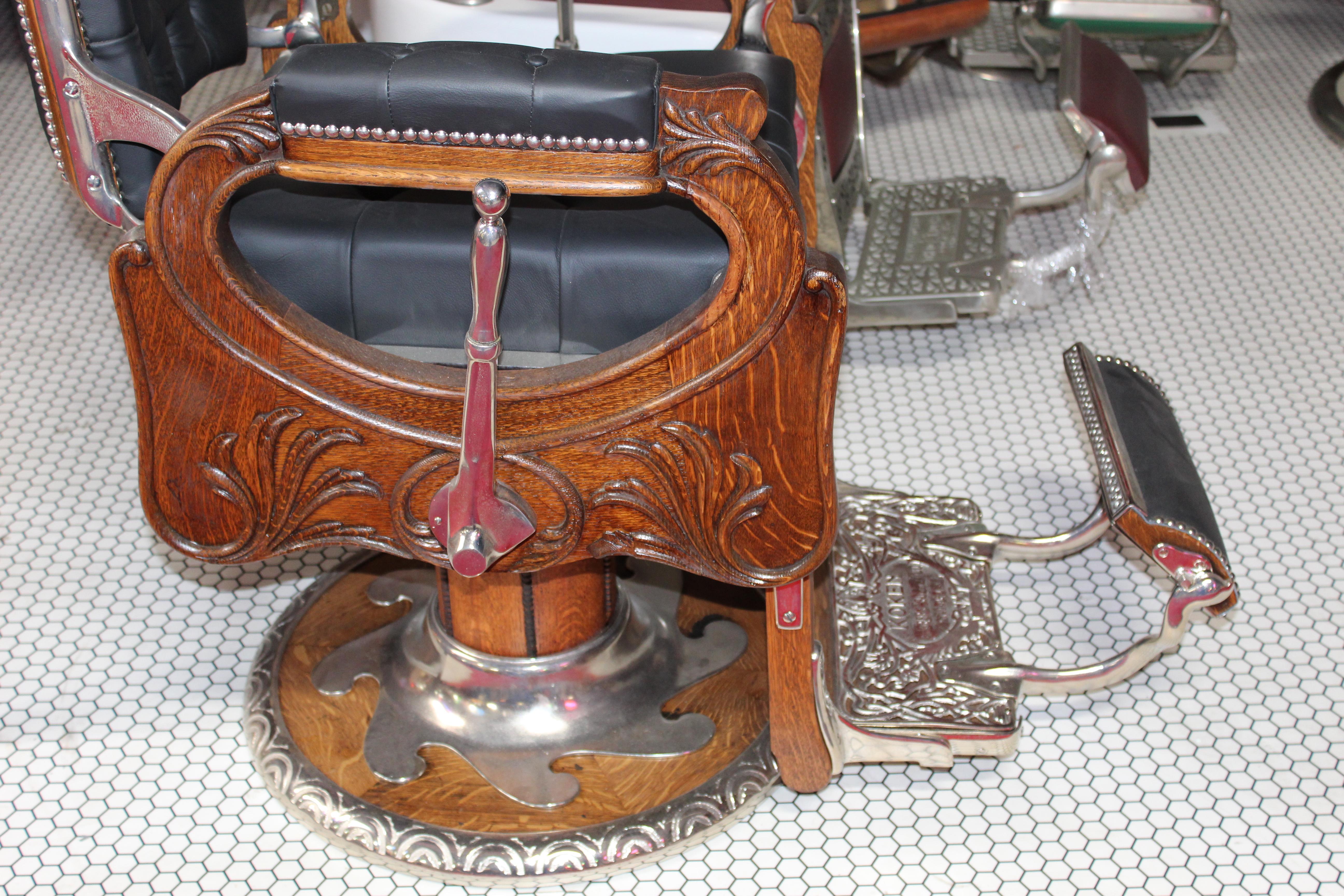 Early 1900s Koken Oak Barber Chair For Sale 9