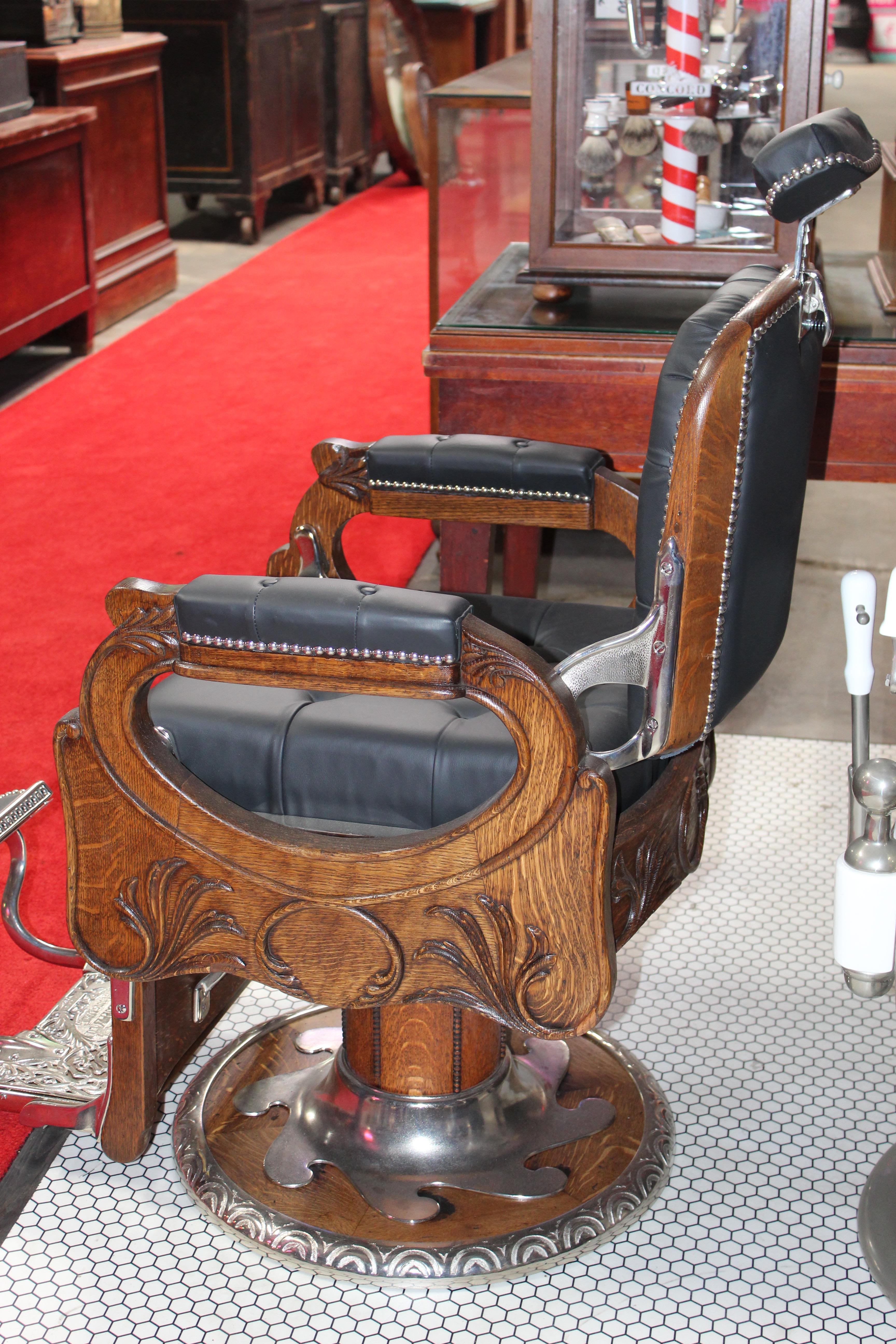 Early 1900s Koken Oak Barber Chair For Sale 11
