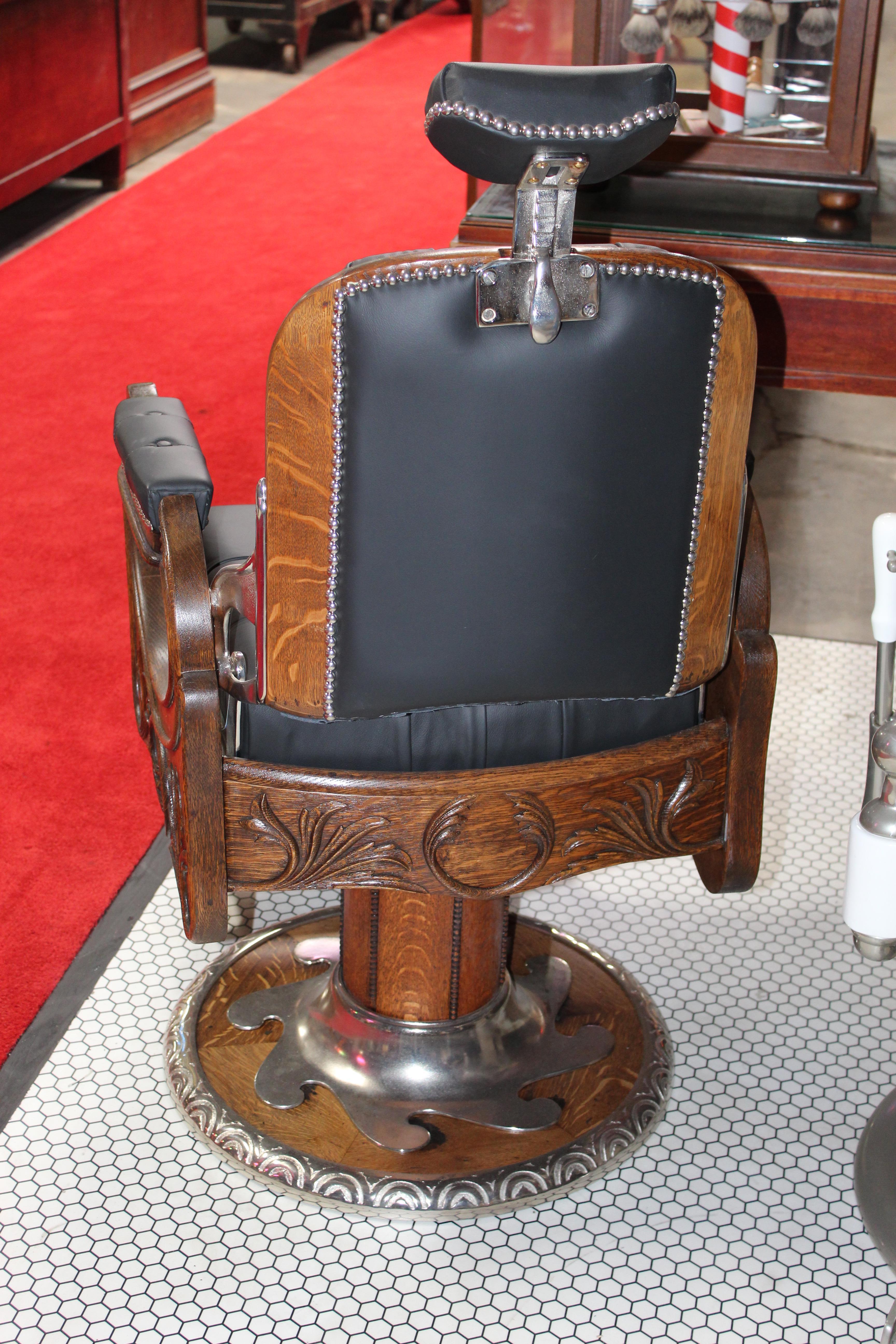 Early 1900s Koken Oak Barber Chair For Sale 12