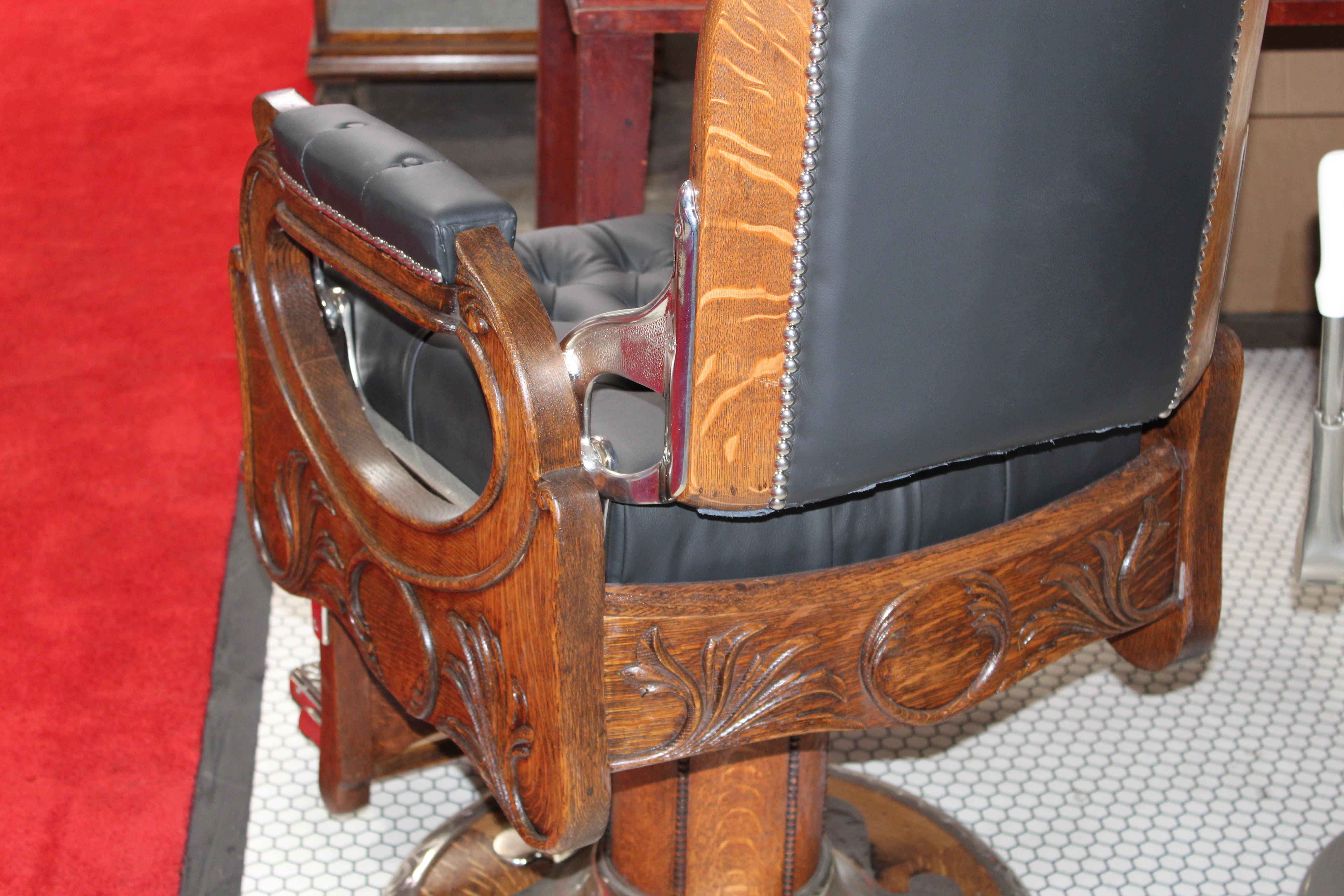 Early 1900s Koken Oak Barber Chair For Sale 13