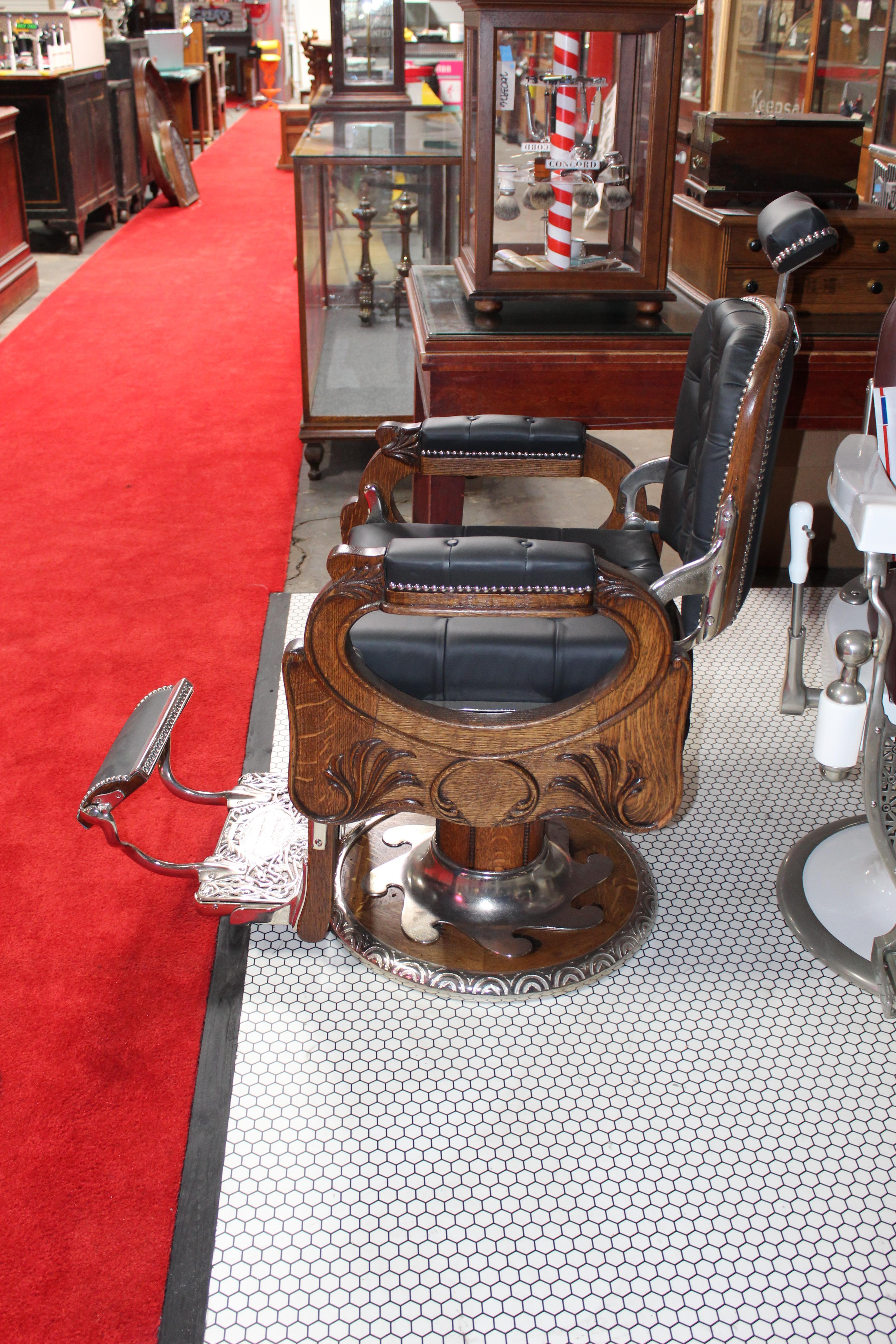 Early 1900s Koken Oak Barber Chair For Sale 1
