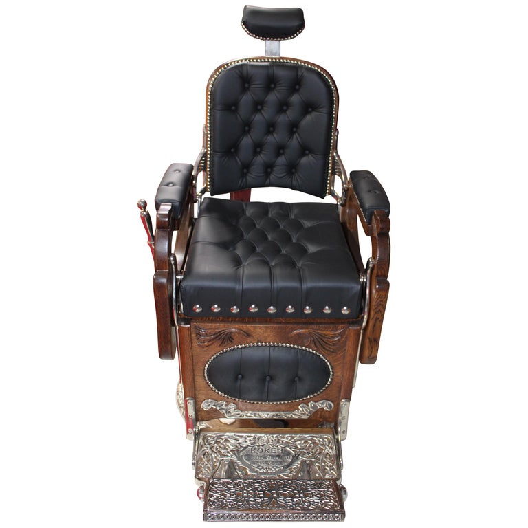 Early 1900s Koken Oak Barber Chair For Sale at 1stDibs