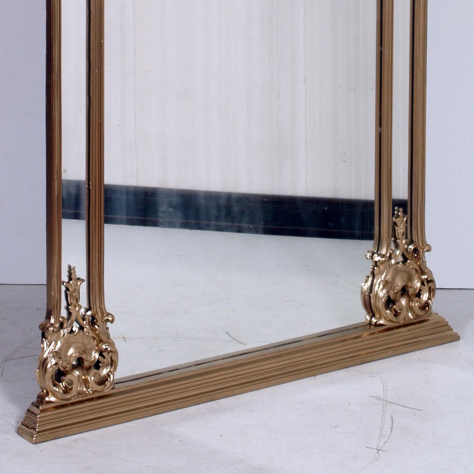 Hand-Carved Early 1900s Large Venetian Rococo Mirror by Testolini Salviati Giltwood Walnut For Sale