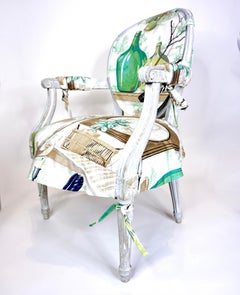 Early 1900's Louis XIV Style Chairs, Slipcovered in Manuel Canovas Fabric