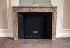 Waldorf Astoria Marble Mantel Louis XVI Style Regency Carved Brown Marble