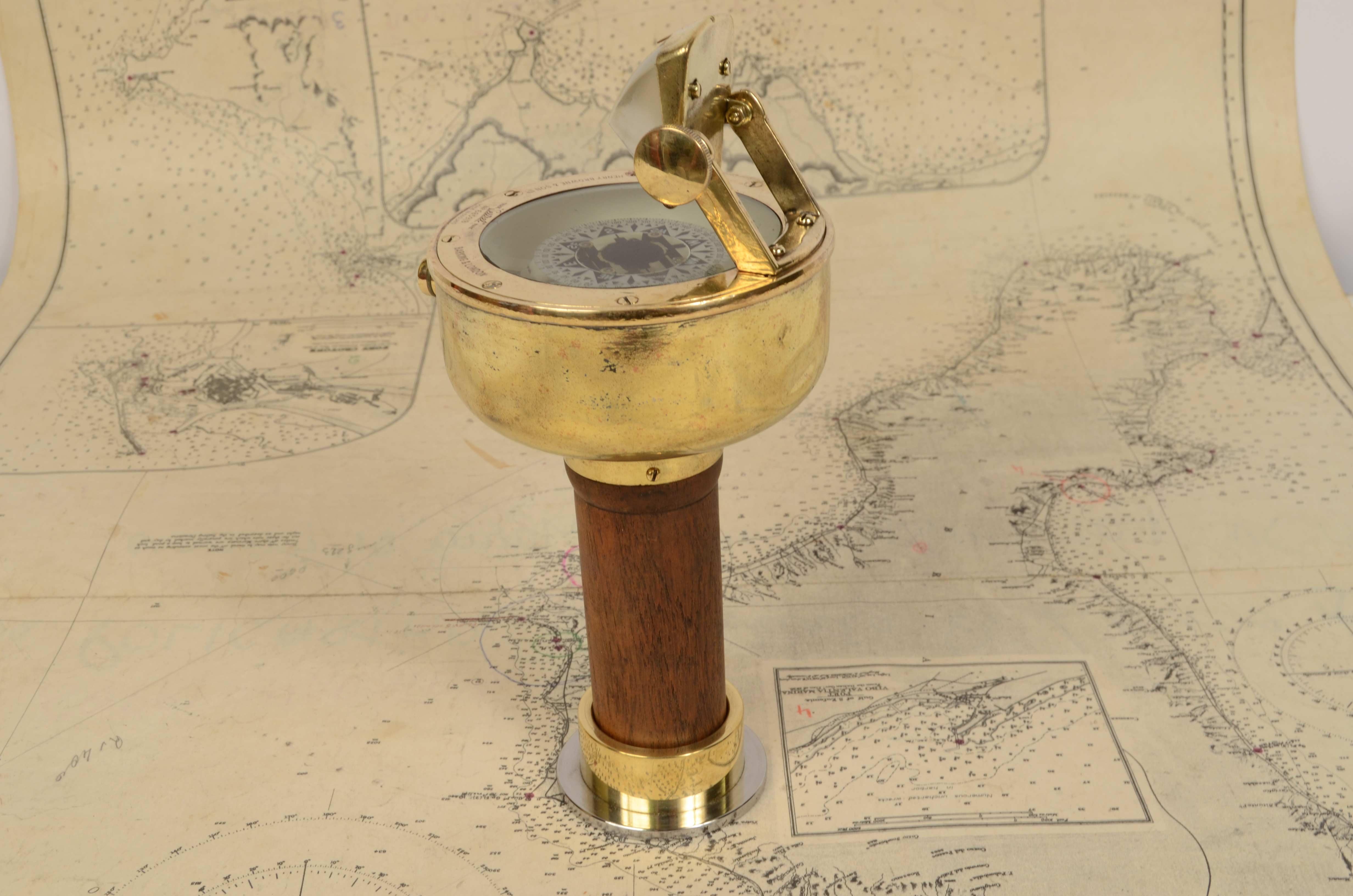Early 1900s Magnetic Compass Signed Henry Browne & Son Antique Navigation Device 3