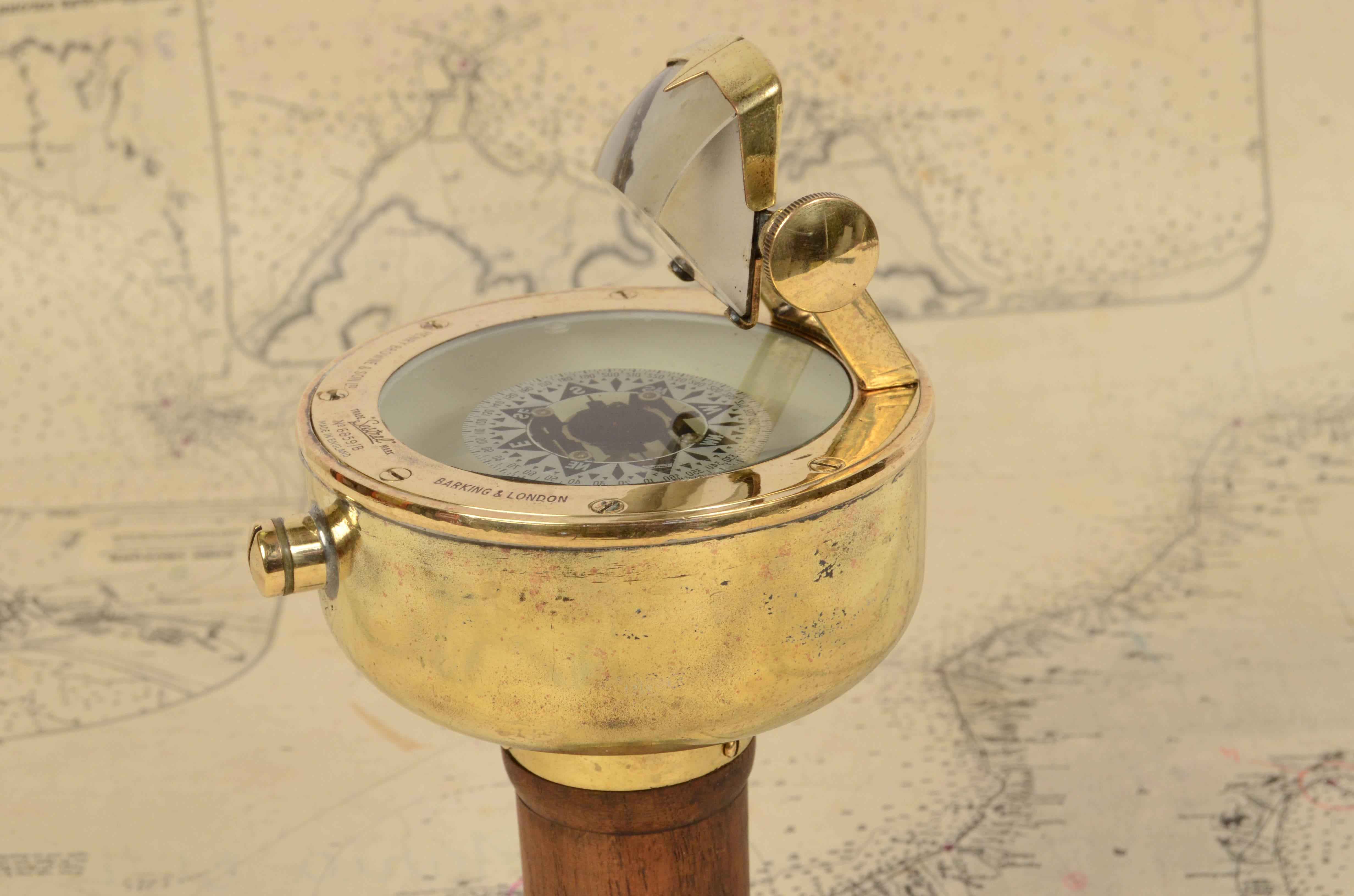 Early 1900s Magnetic Compass Signed Henry Browne & Son Antique Navigation Device 6