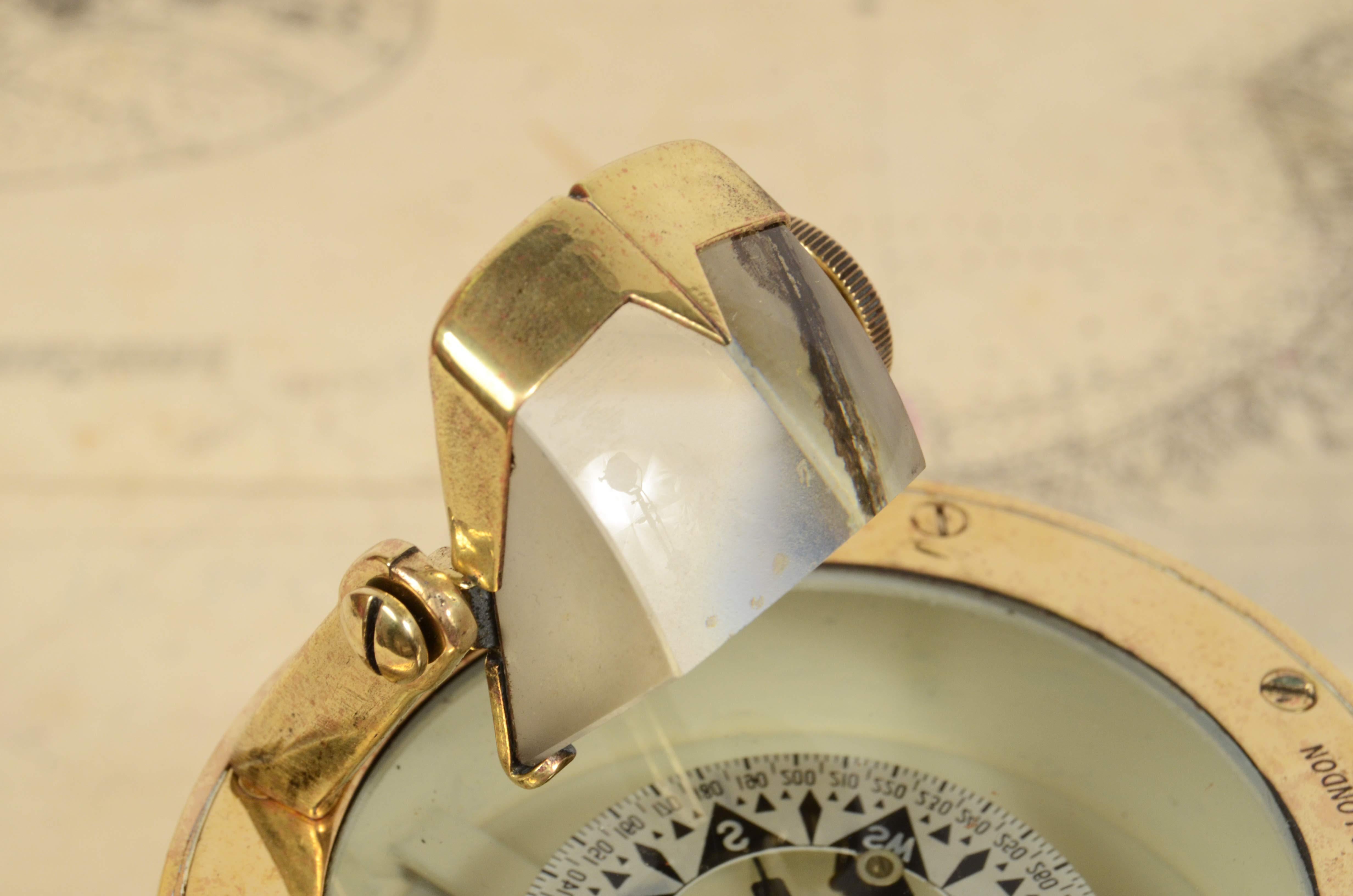 Early 20th Century Early 1900s Magnetic Compass Signed Henry Browne & Son Antique Navigation Device