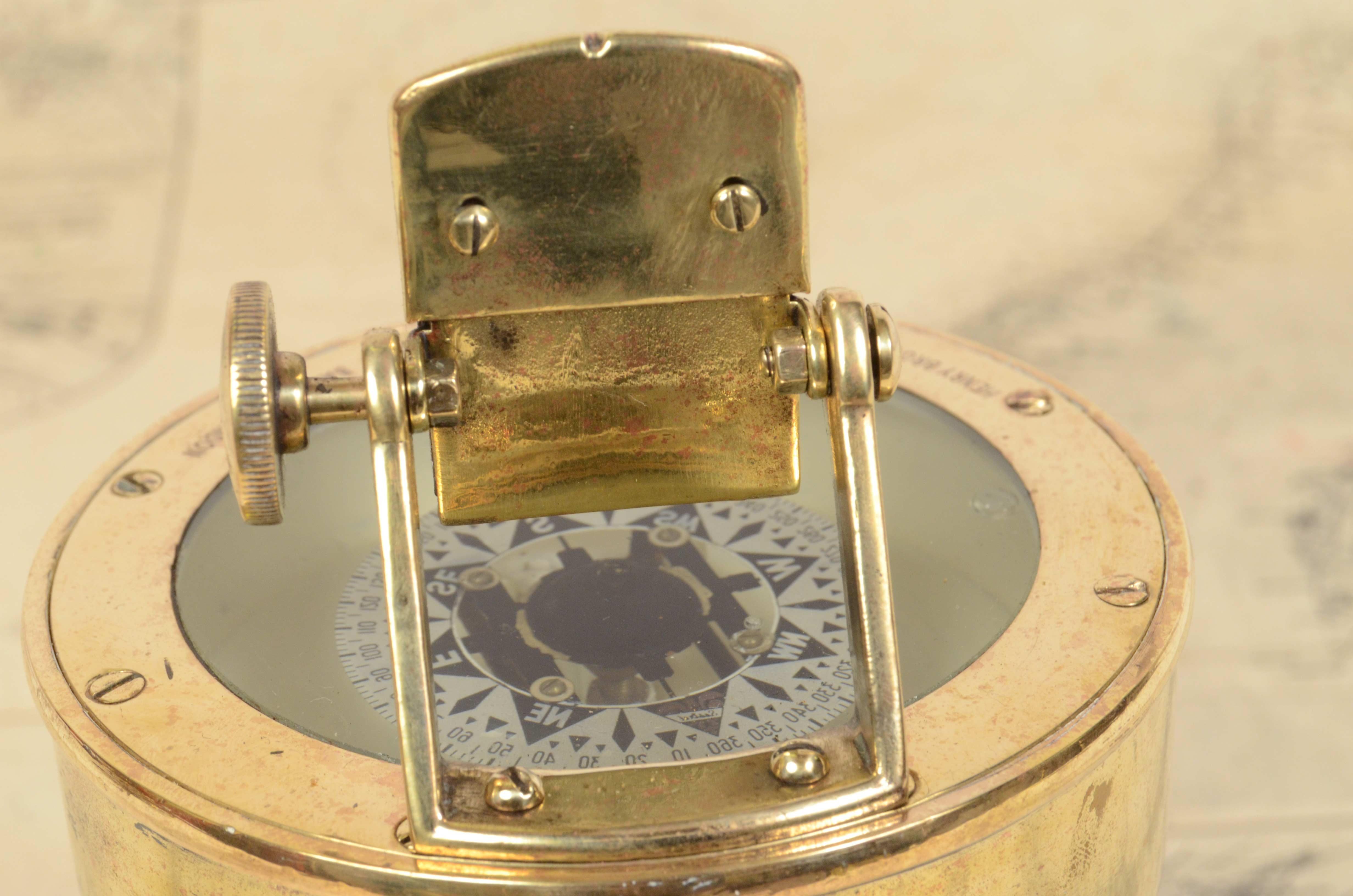 Early 1900s Magnetic Compass Signed Henry Browne & Son Antique Navigation Device 1