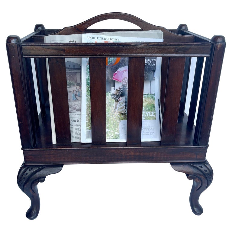 Regency Magazine Rack Early 1900's Mahogany Regency Style Magazine Rack For Sale at 1stDibs