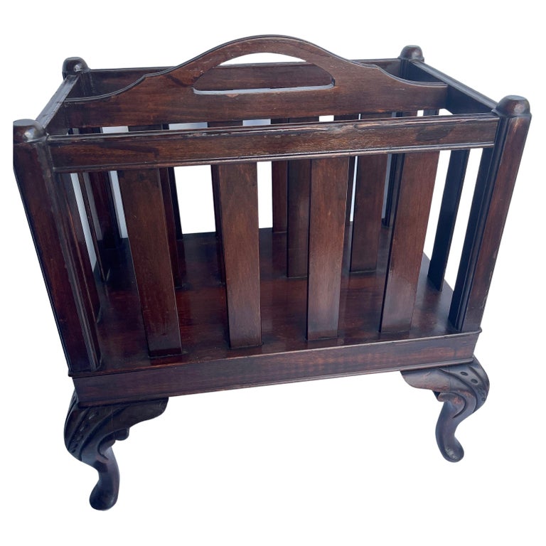 Regency Magazine Rack Early 1900's Mahogany Regency Style Magazine Rack For Sale at 1stDibs