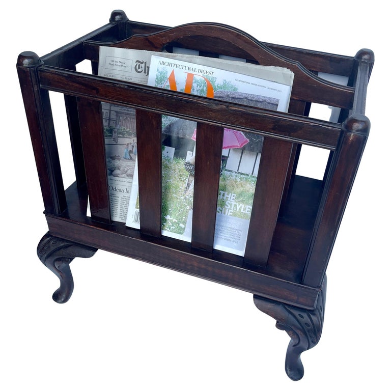 Regency Magazine Rack Early 1900's Mahogany Regency Style Magazine Rack For Sale at 1stDibs