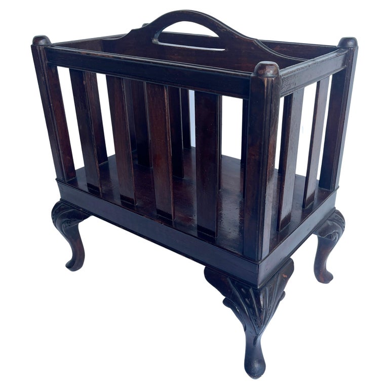 Regency Magazine Rack Early 1900's Mahogany Regency Style Magazine Rack For Sale at 1stDibs